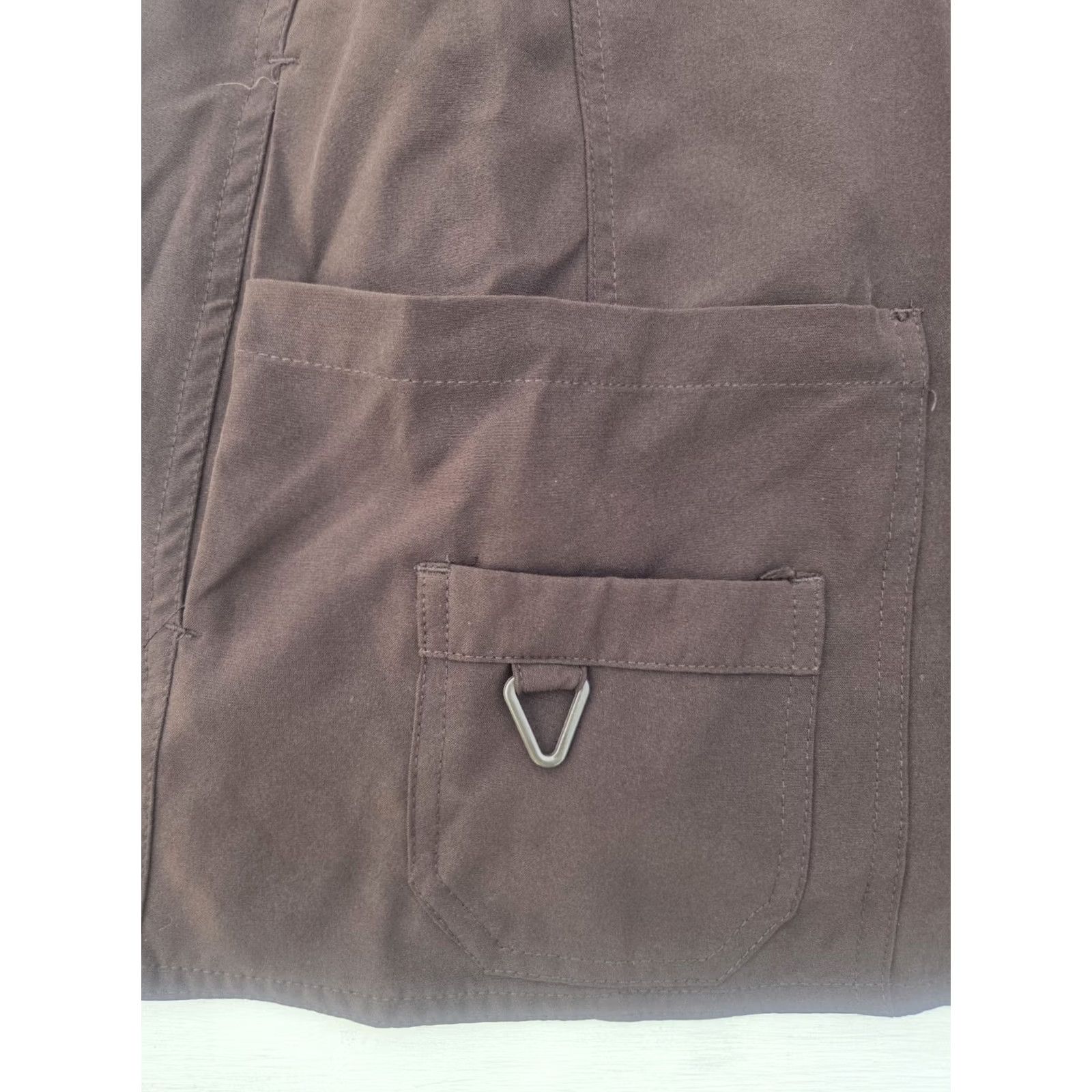 Vintage Med Couture Scrub Shirt Top Women 2XL Brown 4-Way Stretch Short Sleeve Activate Event/Workwear Size XXL / US 16-18 / IT 52-54 - 3 Thumbnail