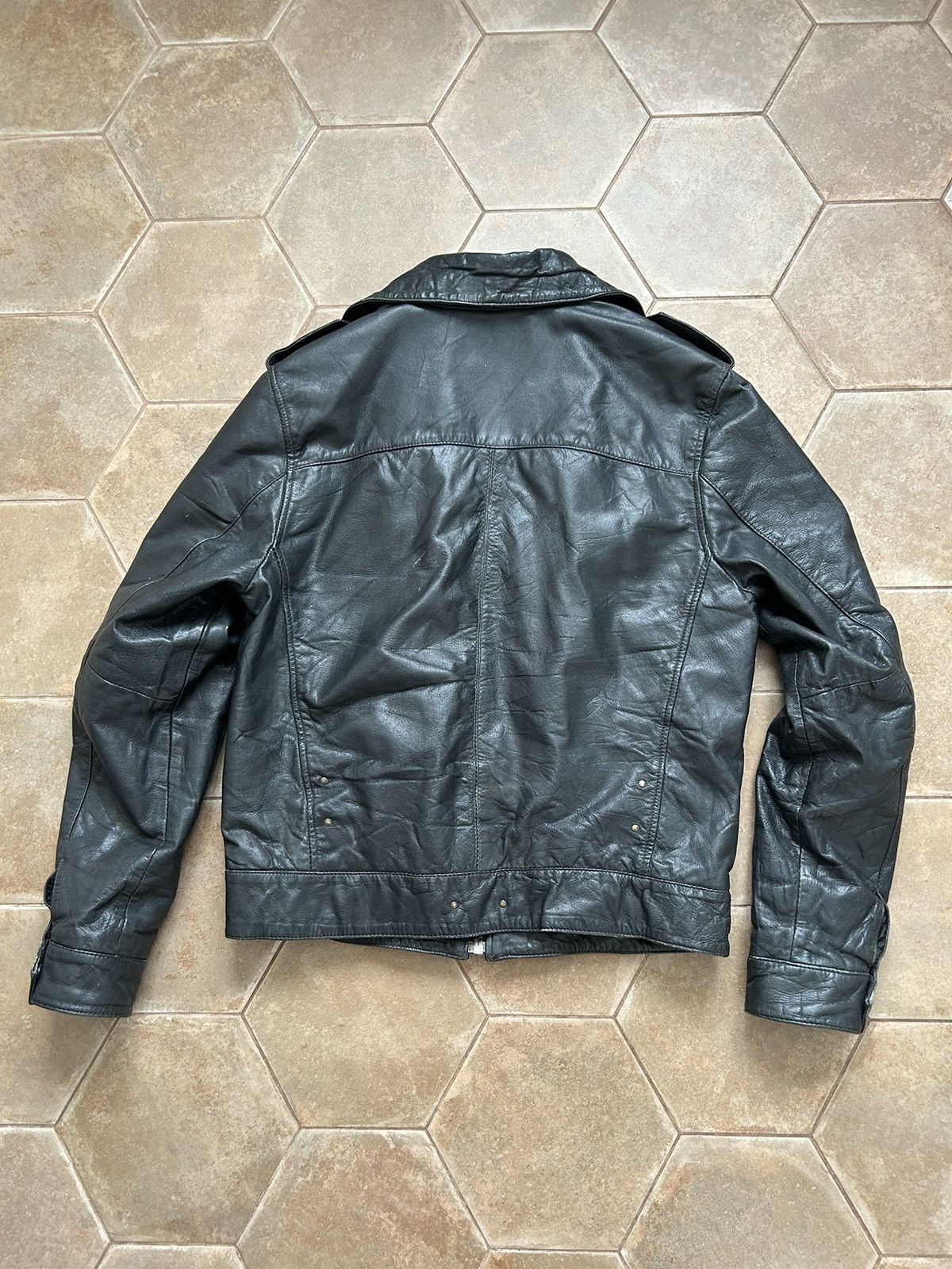 VINTAGE LEATHER BOMBER Y2K JACKET