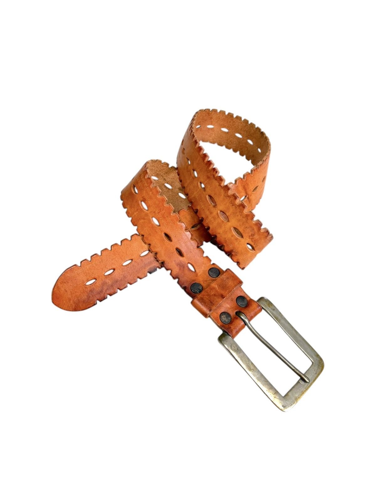 Japanese Brand Vintage Leather belt Avantgarde Kmrii Number Nine style Size ONE SIZE - 1 Thumbnail