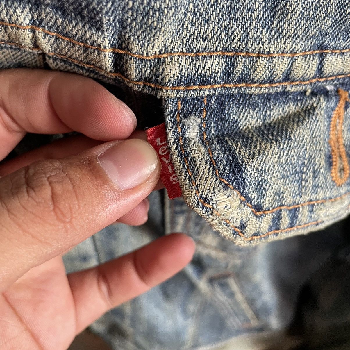 Levi's × Vintage Vintage Distressed Levis Denim Jacket Size US S / EU 44-46 / 1 - 8 Thumbnail