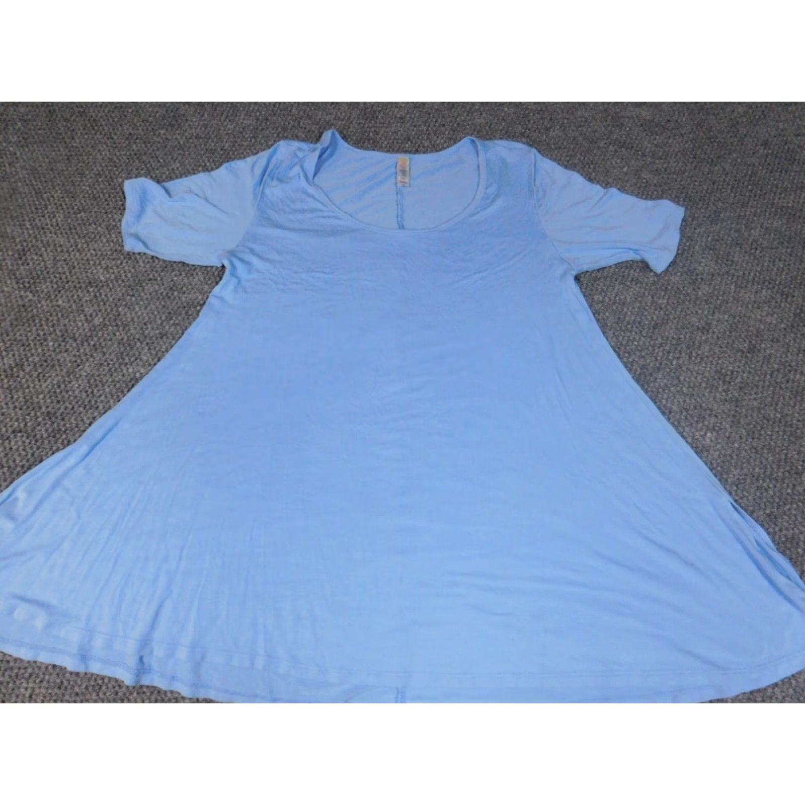 Vintage LuLaRoe Shirt XS Womens Blue Knit Short Sleeve Pullover Pocket Collared Basic Stretch T-Shirt Modern Size XS / US 0-2 / IT 36-38 - 3 Thumbnail