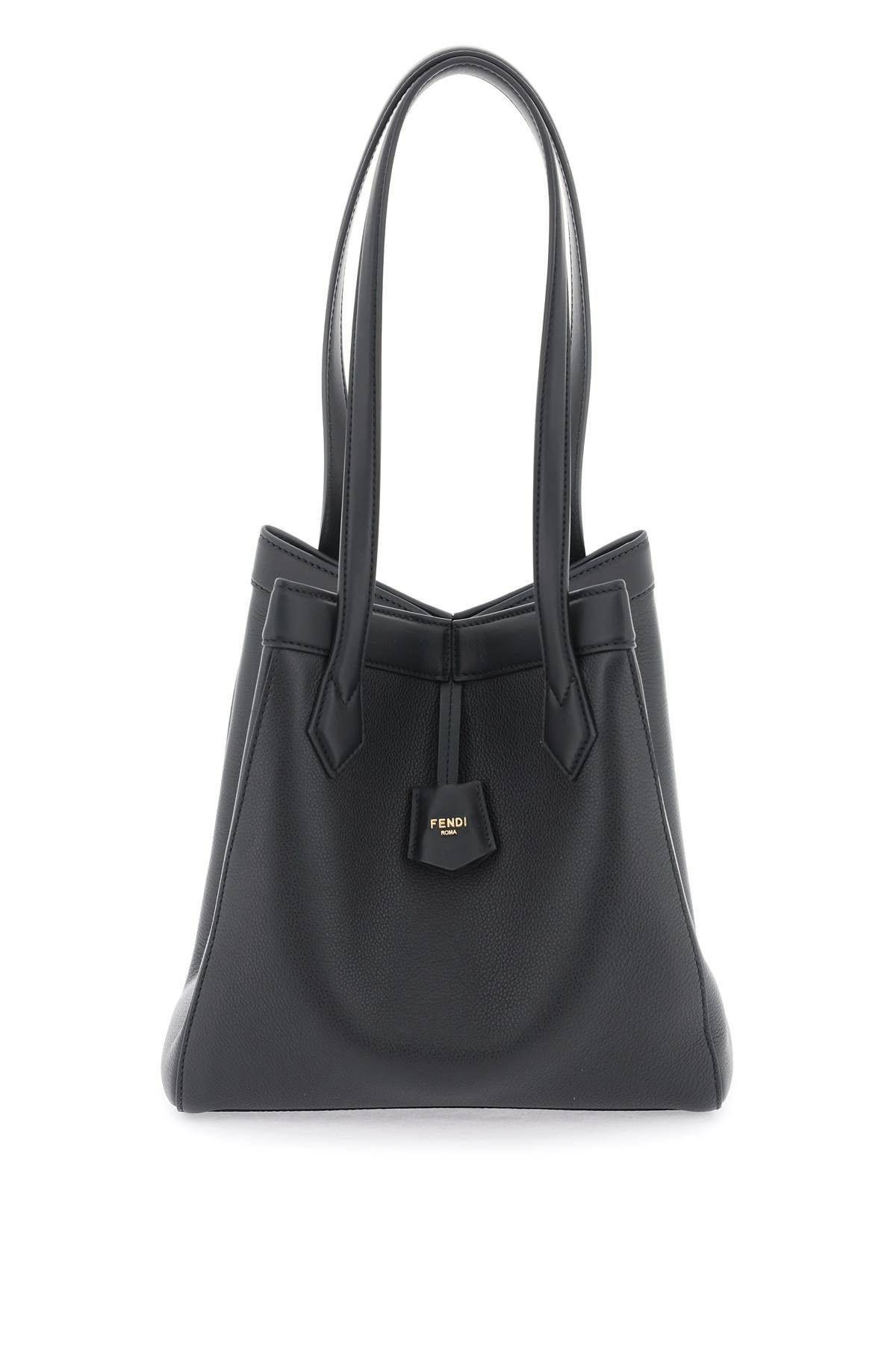image of Fendi Origami Medium Shoulder Bag in Black, Women's