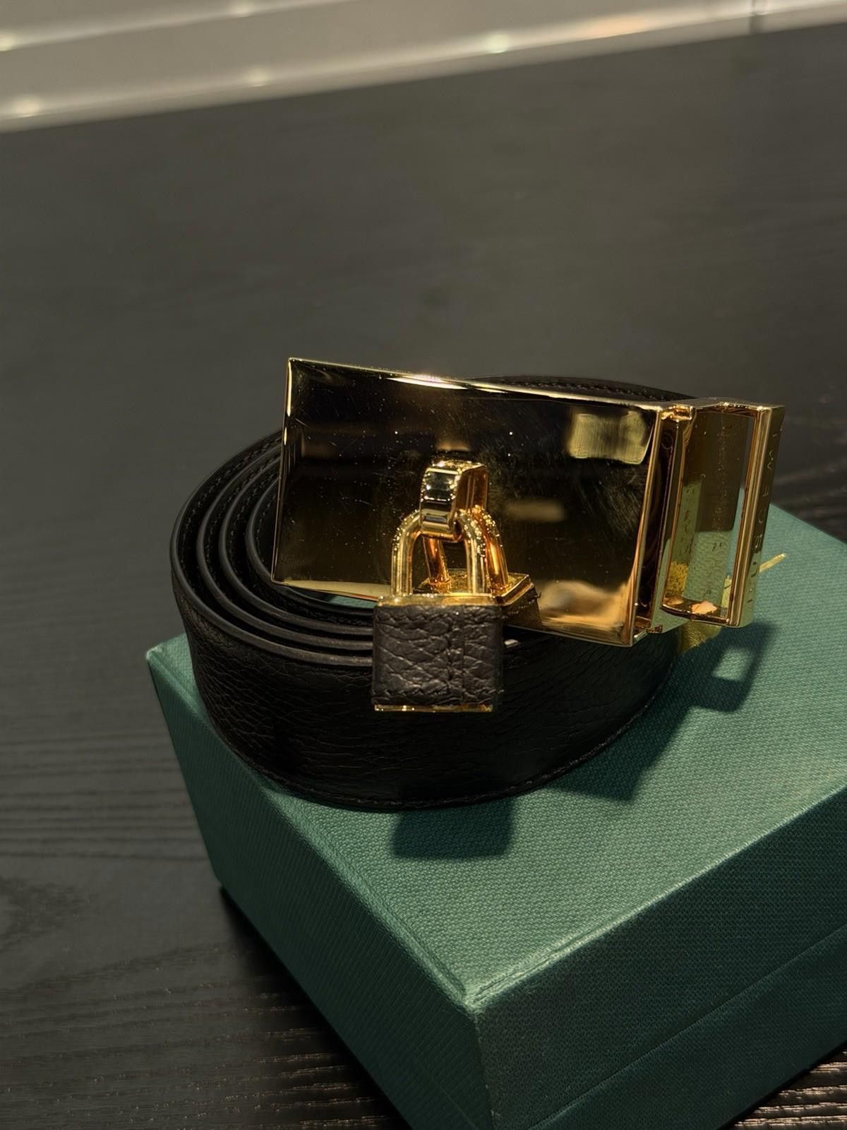 Burberry Burberry TB Lock Buckle Black Men's Dress Belt Size 42 Rare Size ONE SIZE - 4 Thumbnail