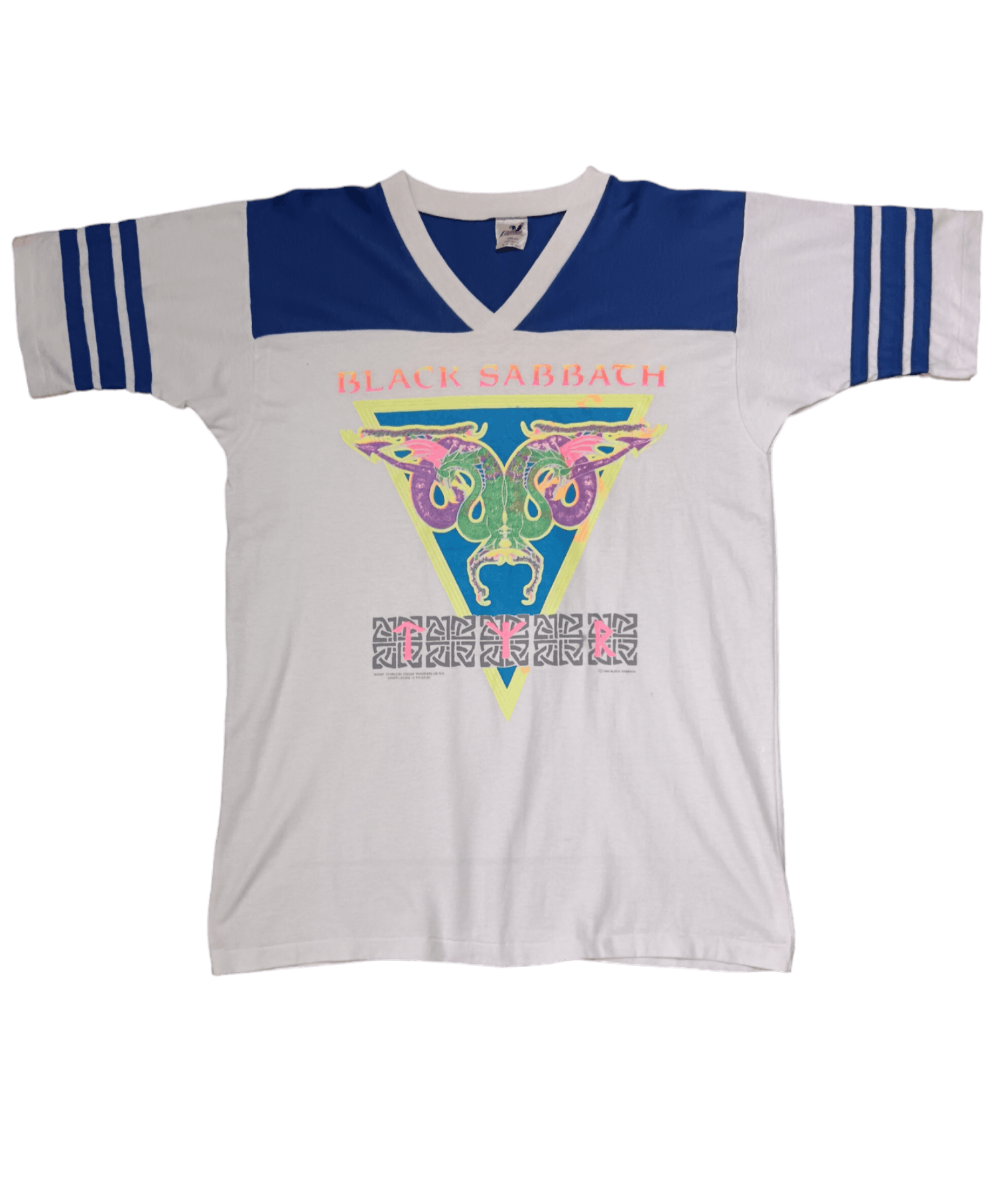 Black Sabbath × Vintage Vintage 1990 Black Sabbath Headless Cross Raglan Band Tee Size US L / EU 52-54 / 3 - 1 Thumbnail