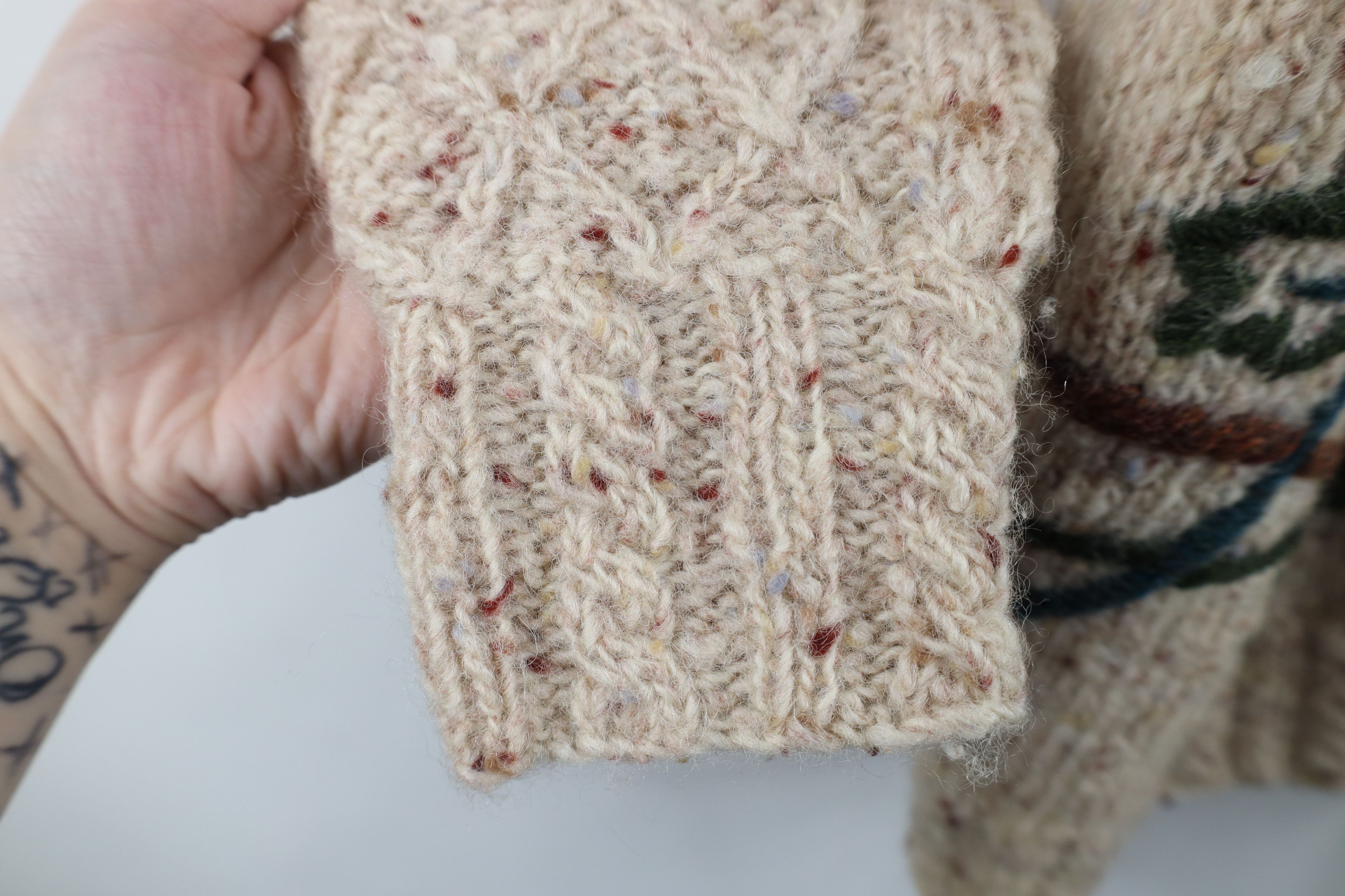Vintage Vintage 90s Streetwear Leaf Cable Knit Mock Neck Sweater Size M / US 6-8 / IT 42-44 - 6 Thumbnail