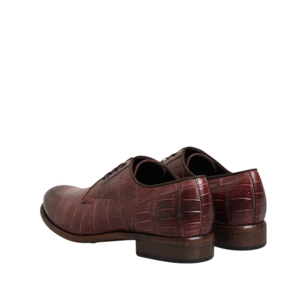 Dolce & Gabbana Dolce & Gabbana Burgundy Leather Lace Up Derby Dress Shoes Size US 10 / EU 43 - 5 Thumbnail