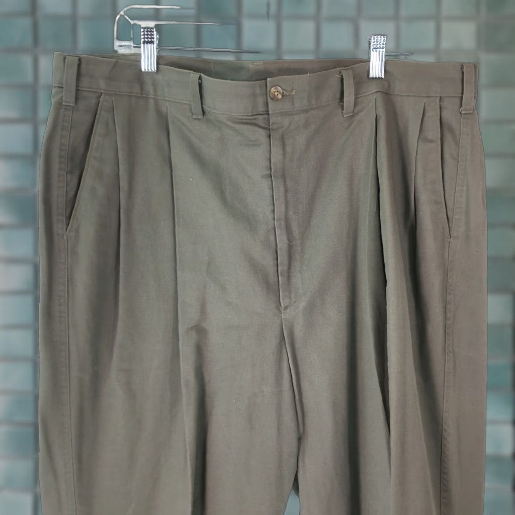 Vintage Reed St James Mens Dress Pants 42 Gray Pleated Straight High Rise Inseam 30 100% Cotton Size US 42 / EU 58 - 1 Thumbnail