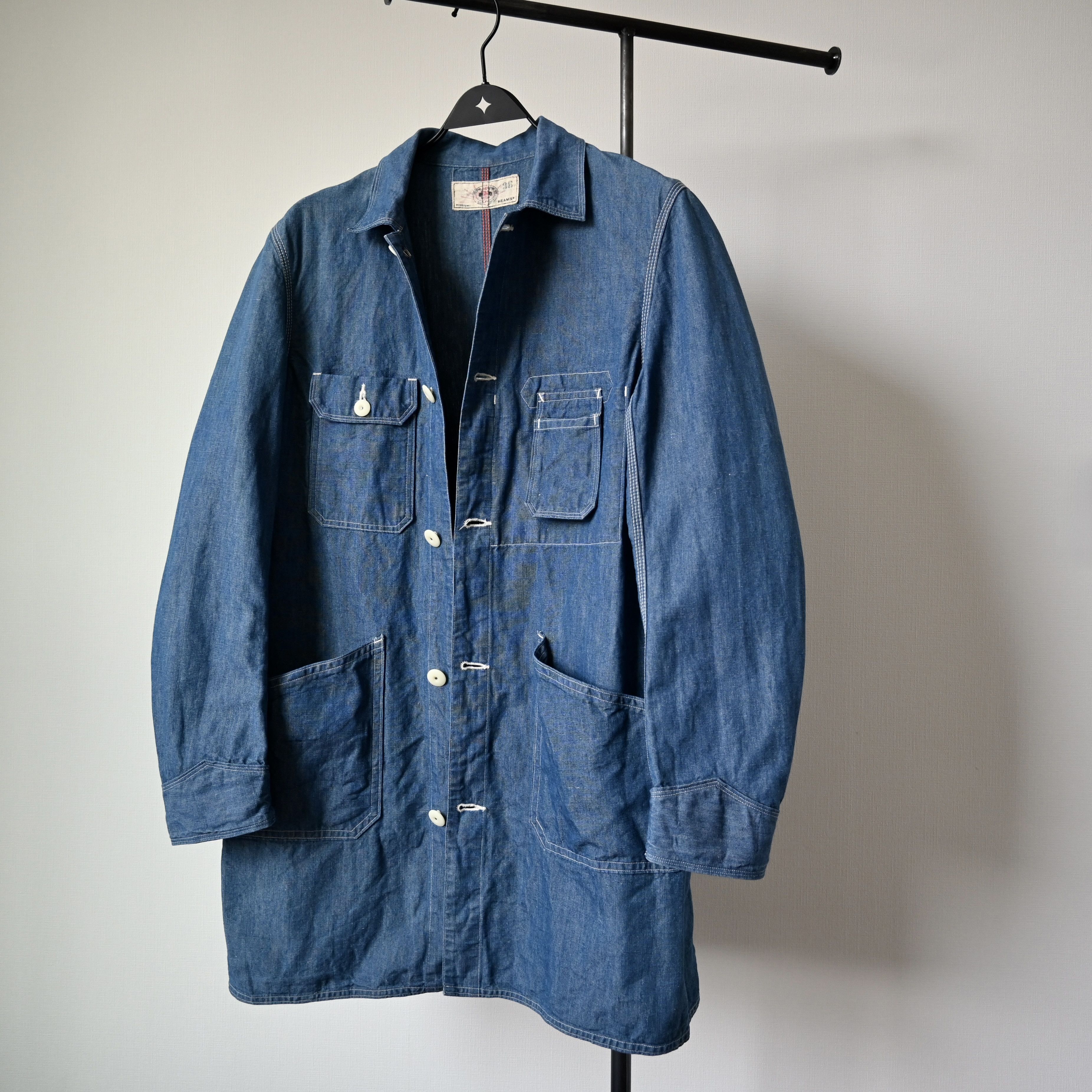 Beams Plus VTG 2000s BEAMS Plus cotton linen chambray engineer coat Size US S / EU 44-46 / 1 - 25 Thumbnail