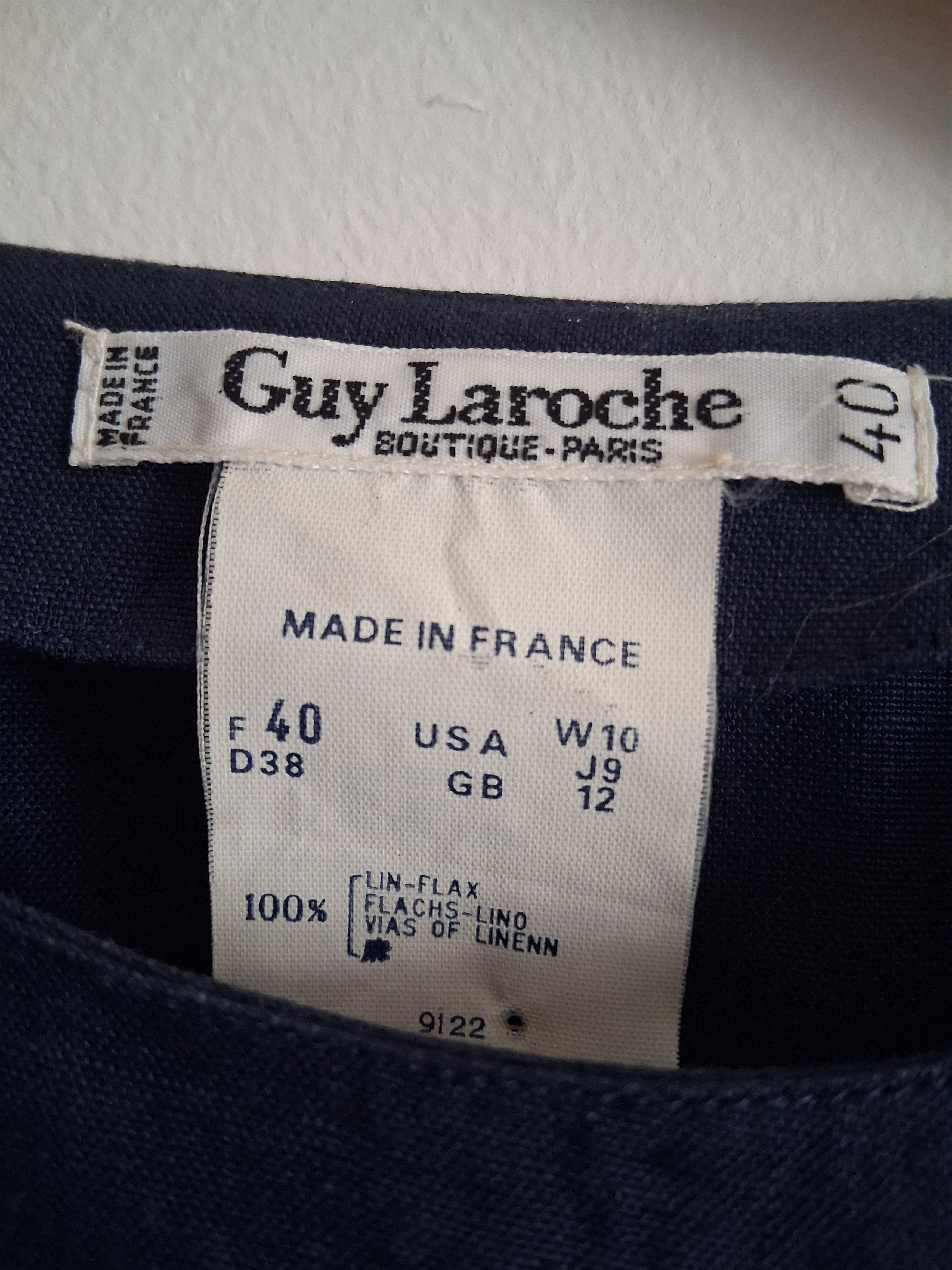 Guy Laroche Asymmetric blue linen blouse by Guy Laroche Size S / US 4 / IT 40 - 2 Thumbnail