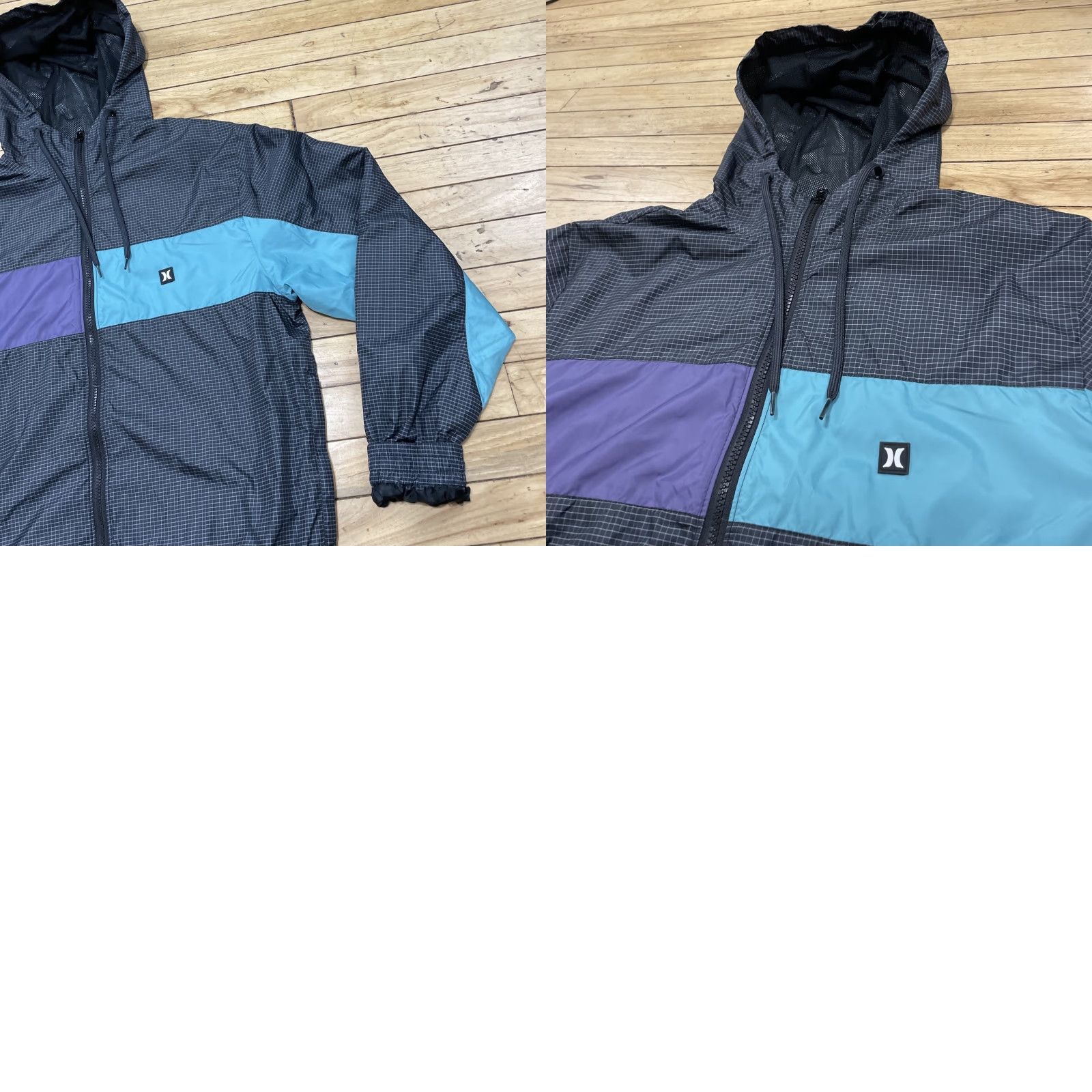 Hurley Hurley Men’s Jacket Windbreaker Hooded Zip Logo Colorblock Weatherproof, Small, Blue, Casual, Regular Fit, Winter Spring Fall, Men’s, Jacket Size US S / EU 44-46 / 1 - 11 Thumbnail