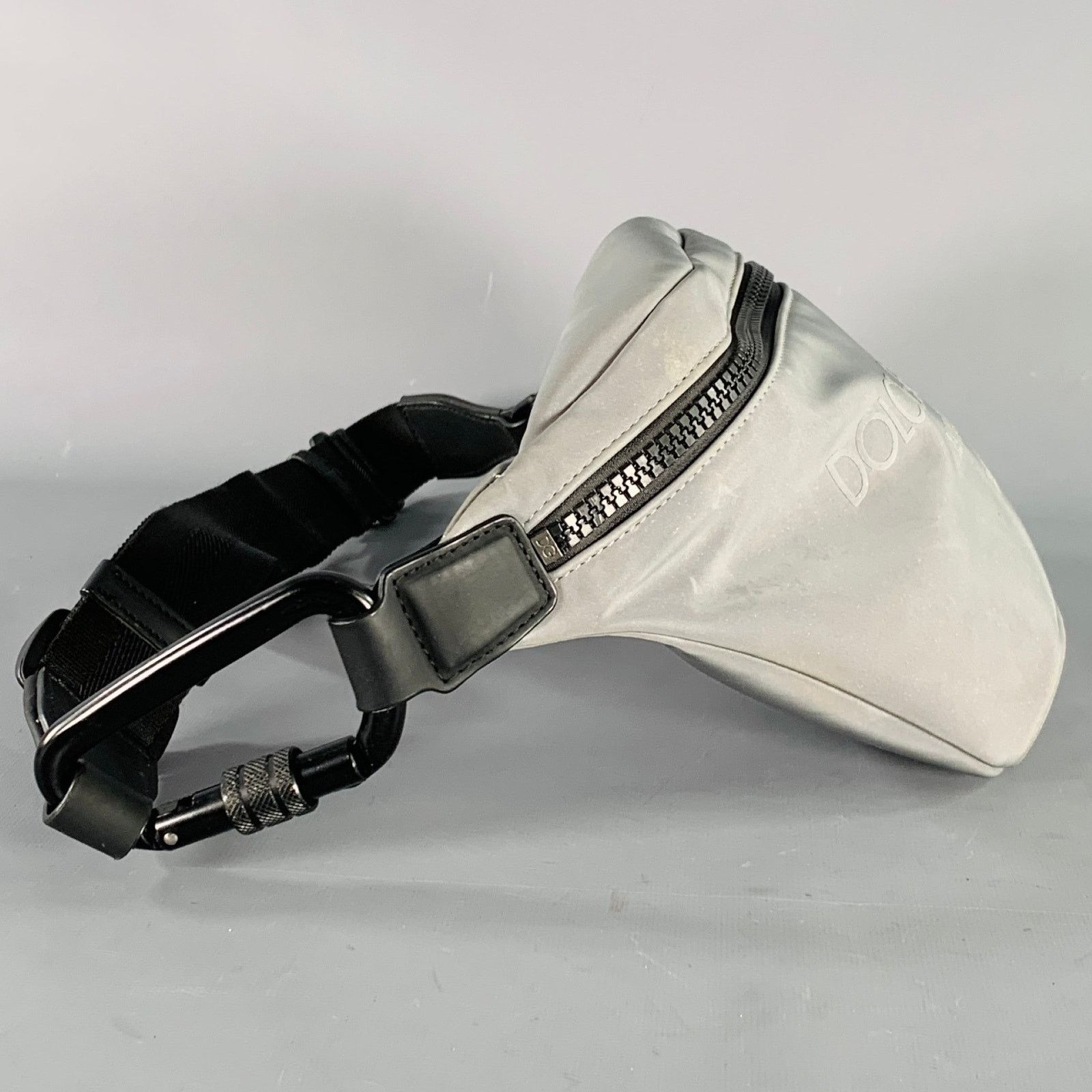 Dolce & Gabbana Grey Metallic Reflective Canvas Zip Waist Bag Size ONE SIZE - 2 Thumbnail