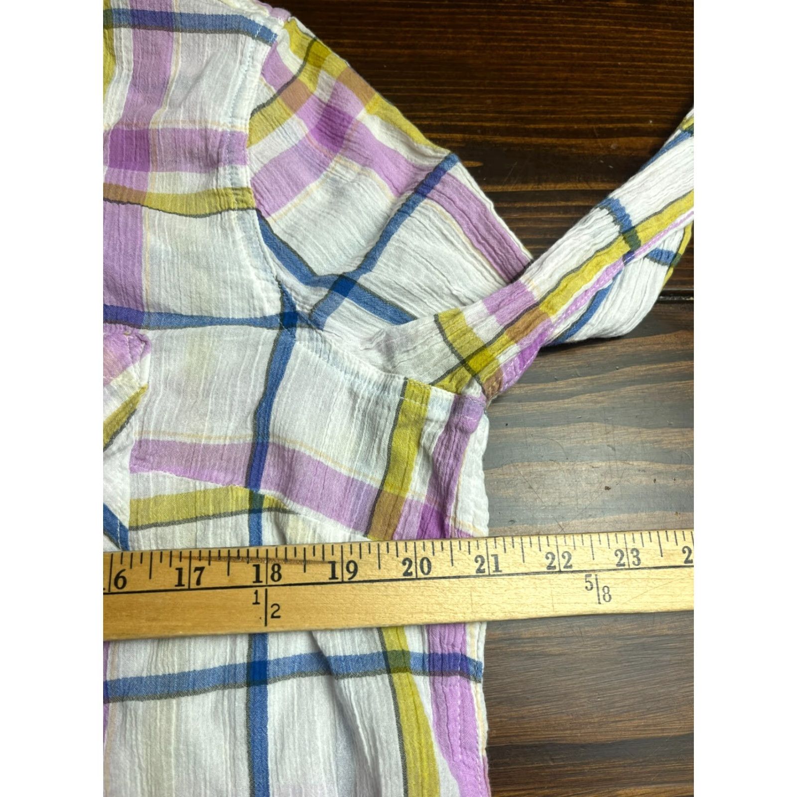 Merona Merona Shirt Womens XL White Pink Blue Yellow Plaid Button Up Size XL / US 12-14 / IT 48-50 - 3 Thumbnail
