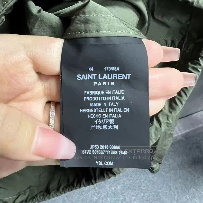 Saint Laurent Paris Saint Laurent Green Hooded Jacket with Logo. Size US S / EU 44-46 / 1 - 2 Thumbnail