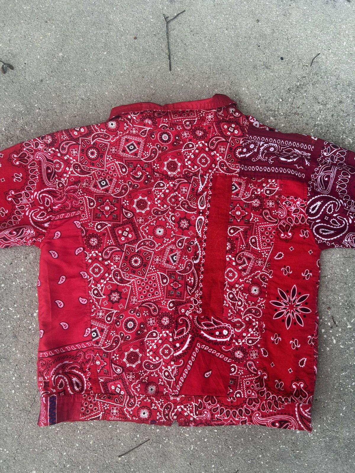 Other 1/1 Your World patchwork red paisley bandana denim jacket Size US M / EU 48-50 / 2 - 5 Thumbnail
