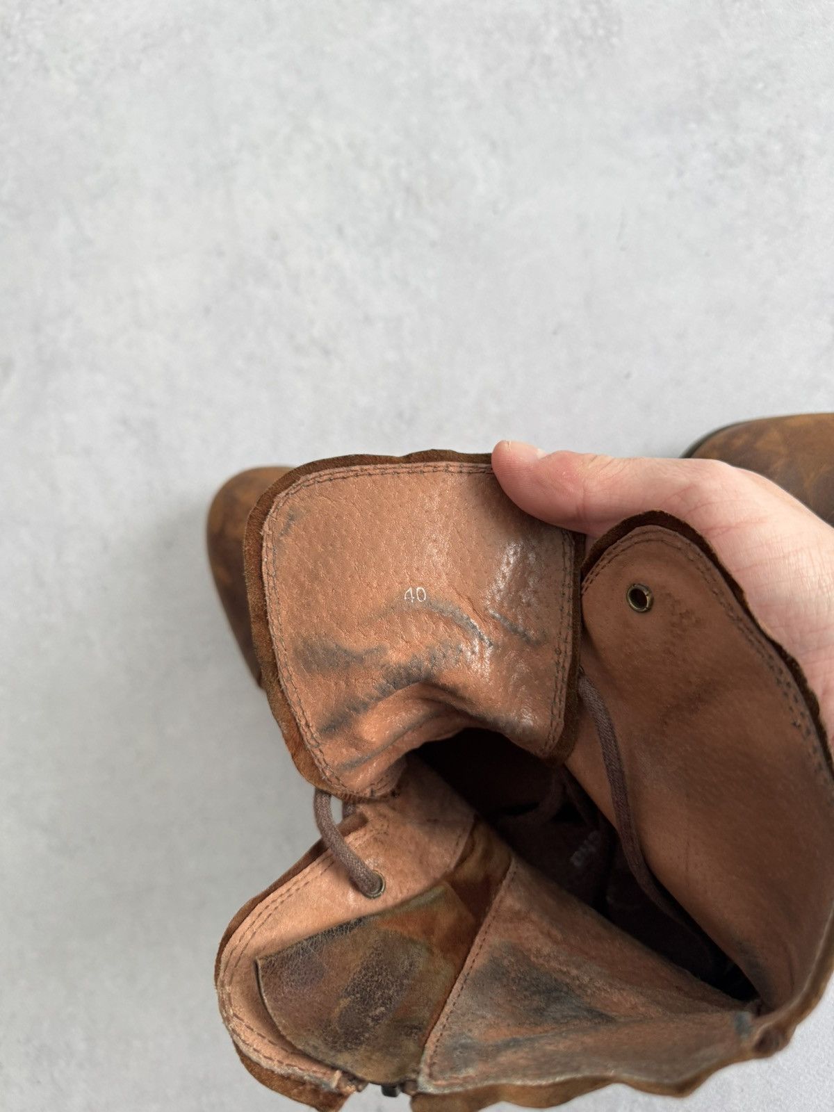 Japanese Brand Vintage Guildi Style Y2k Distressed Leather Anckle Boot Size US 10 / IT 40 - 13 Thumbnail