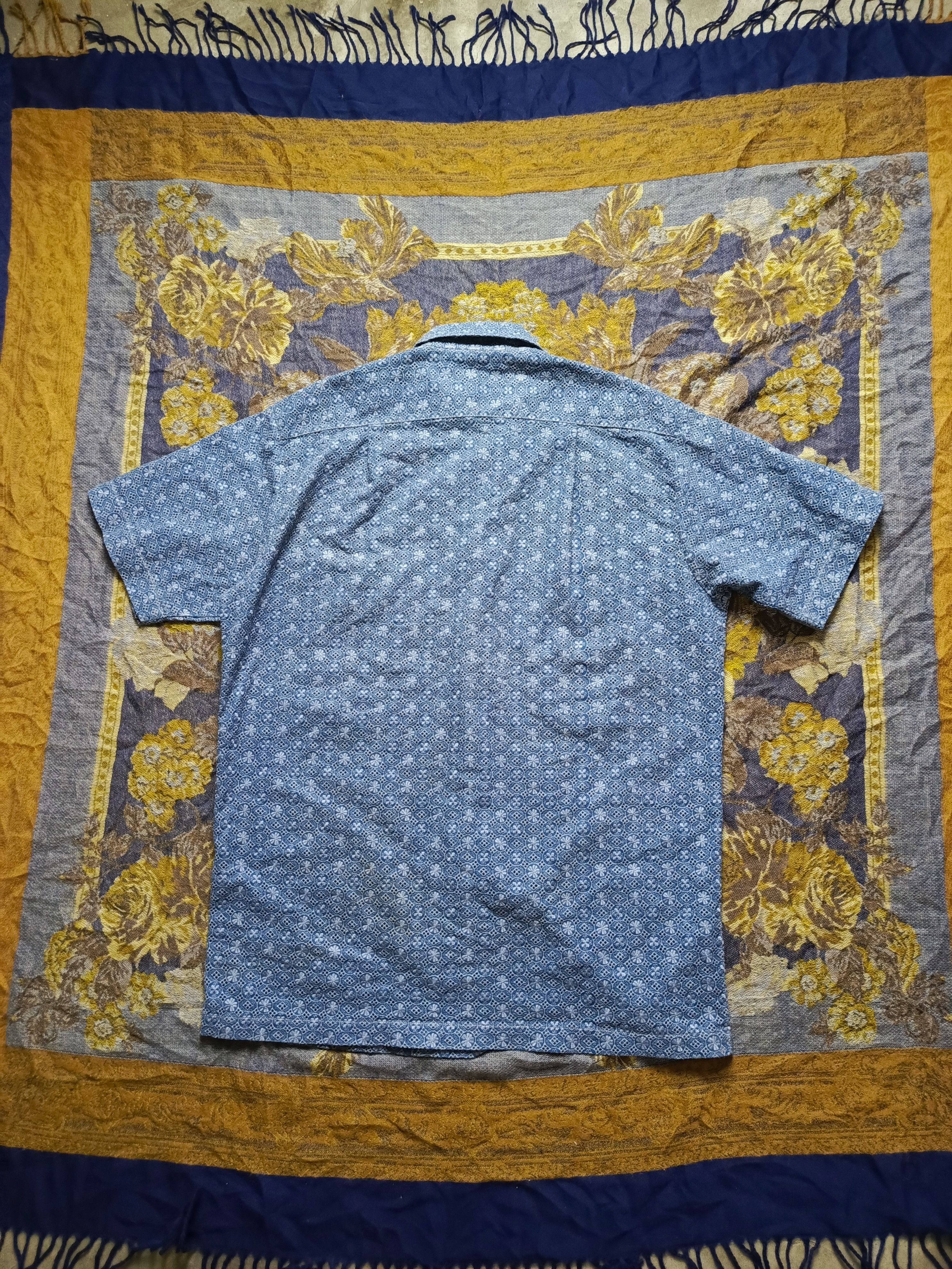 Japanese Brand Tetoron Tokyo Y.K. Classic Blue Print Shirt – Easygoing Look Size US M / EU 48-50 / 2 - 7 Thumbnail