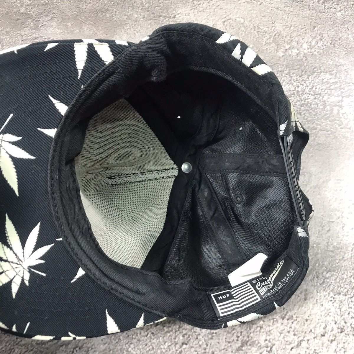 Vintage Y2K HUF Skate Cannabis Leaf All Over Print Cap Tapered OS Size ONE SIZE - 5 Thumbnail