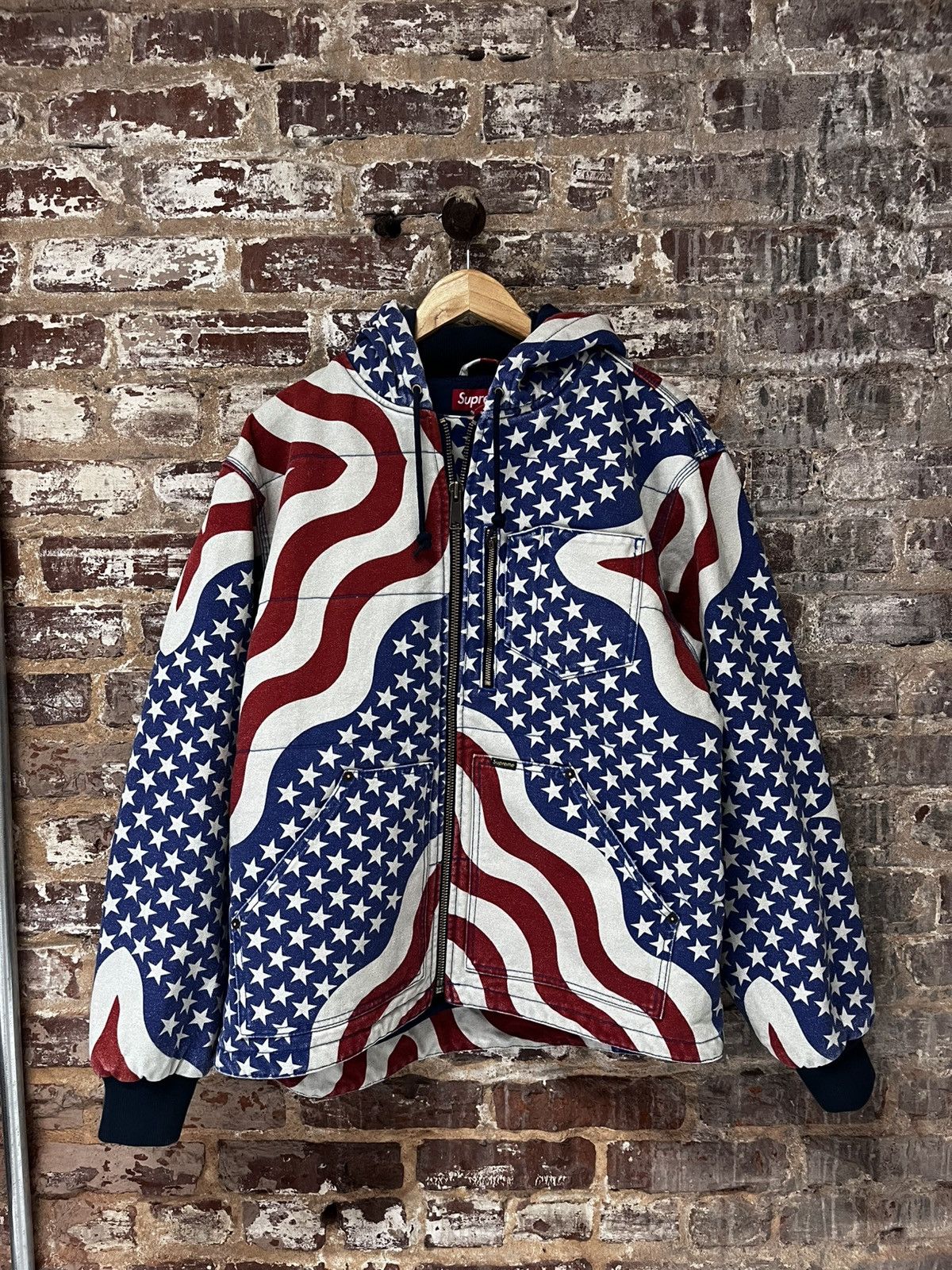 Supreme Supreme Flag Quilted Hoodie Size US M / EU 48-50 / 2 - 1 Thumbnail