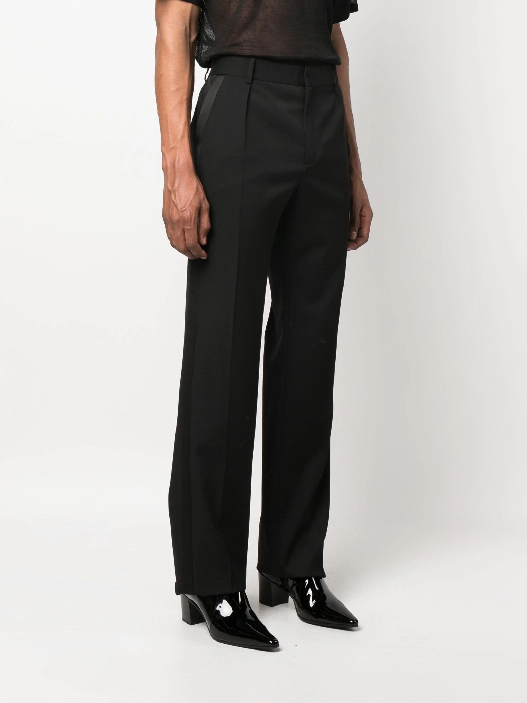 Saint Laurent Paris o1s1wg110824 Costume Veste Courte Tux Grain in Nero Size US 34 / EU 50 - 3 Thumbnail