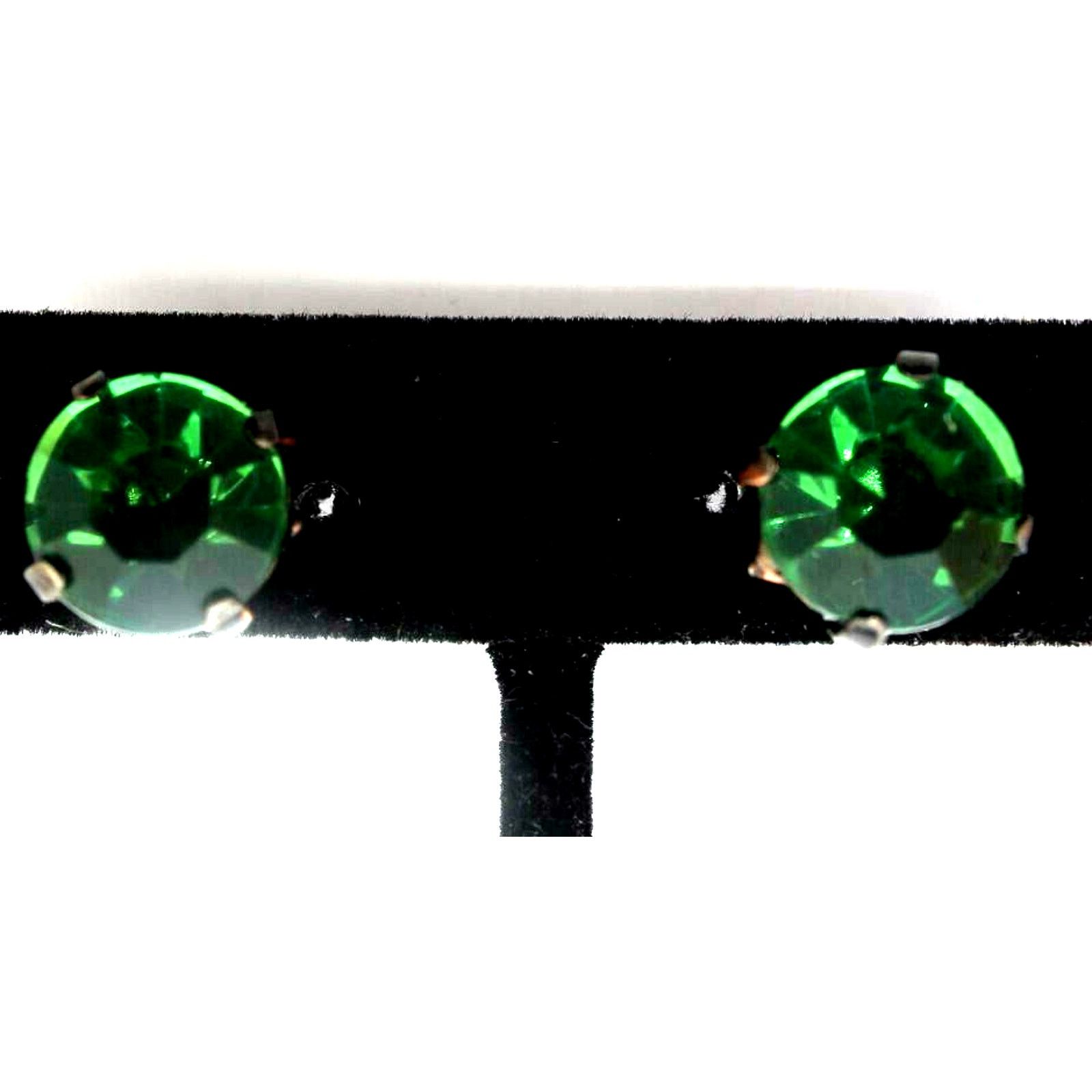 Other Emerald Green Rhinestone Stud Earrings • Gun Metal Gray Size ONE SIZE - 1 Thumbnail