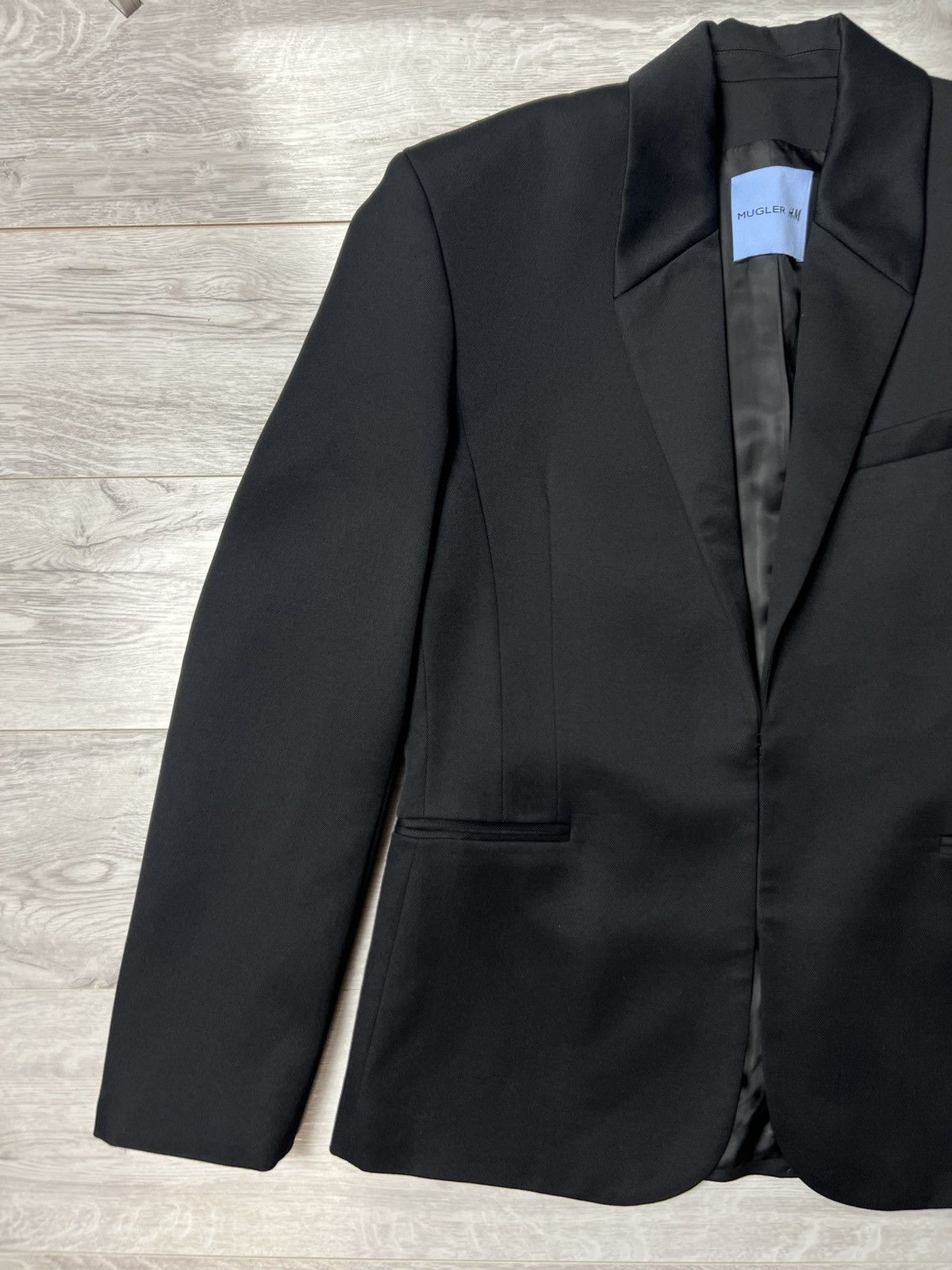H&M × Mugler THIERRY MUGLER x H&M DEFINED WAIST WOOL BLAZER JACKET MEN’S Size 48R - 7 Thumbnail