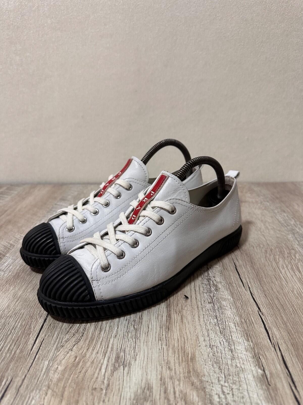 Prada Prada White Leather Trainers Sz 38 Size US 8 / IT 38 - 1 Thumbnail