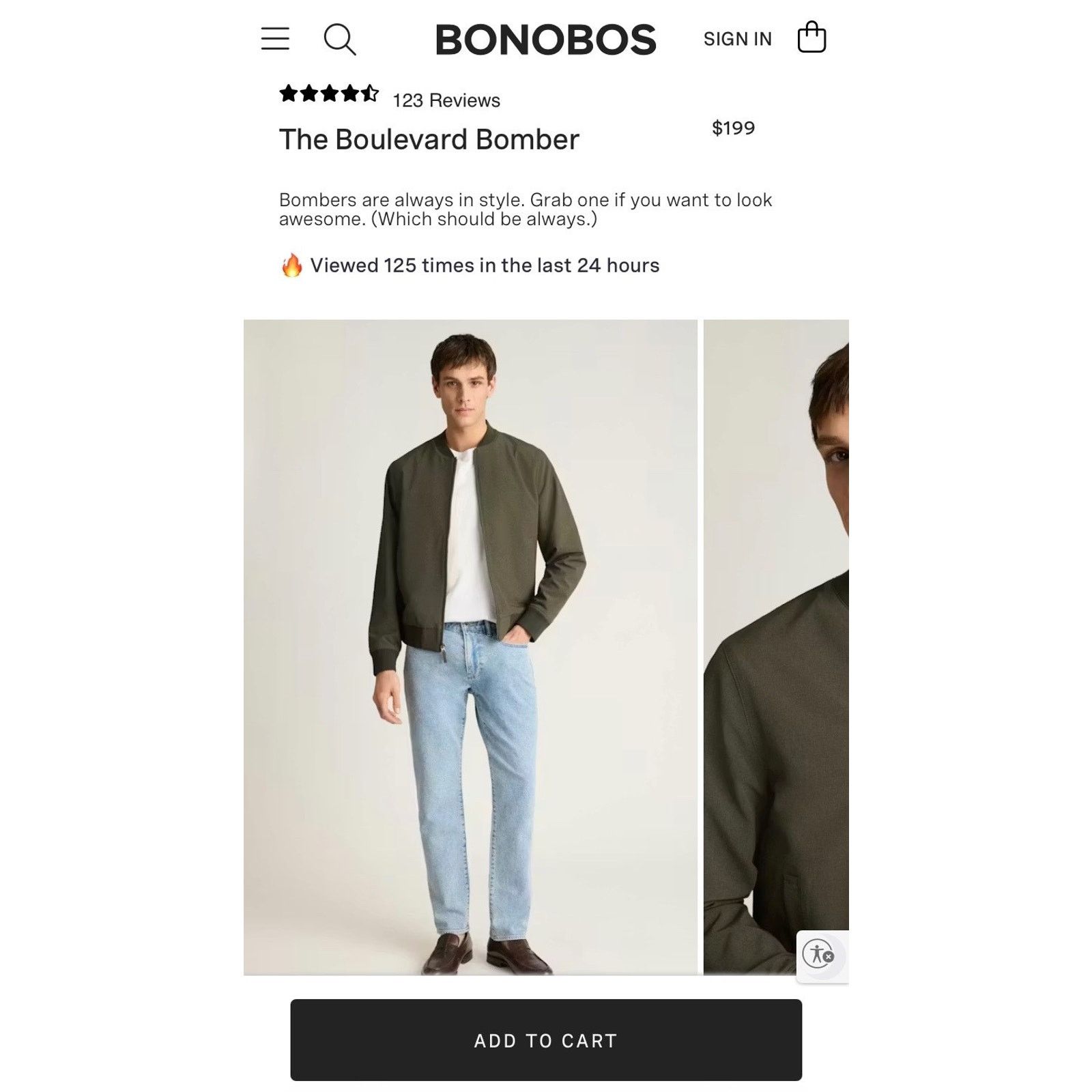Bonobos Green bomber jacket men Bonobos never worn Large Size US L / EU 52-54 / 3 - 3 Thumbnail