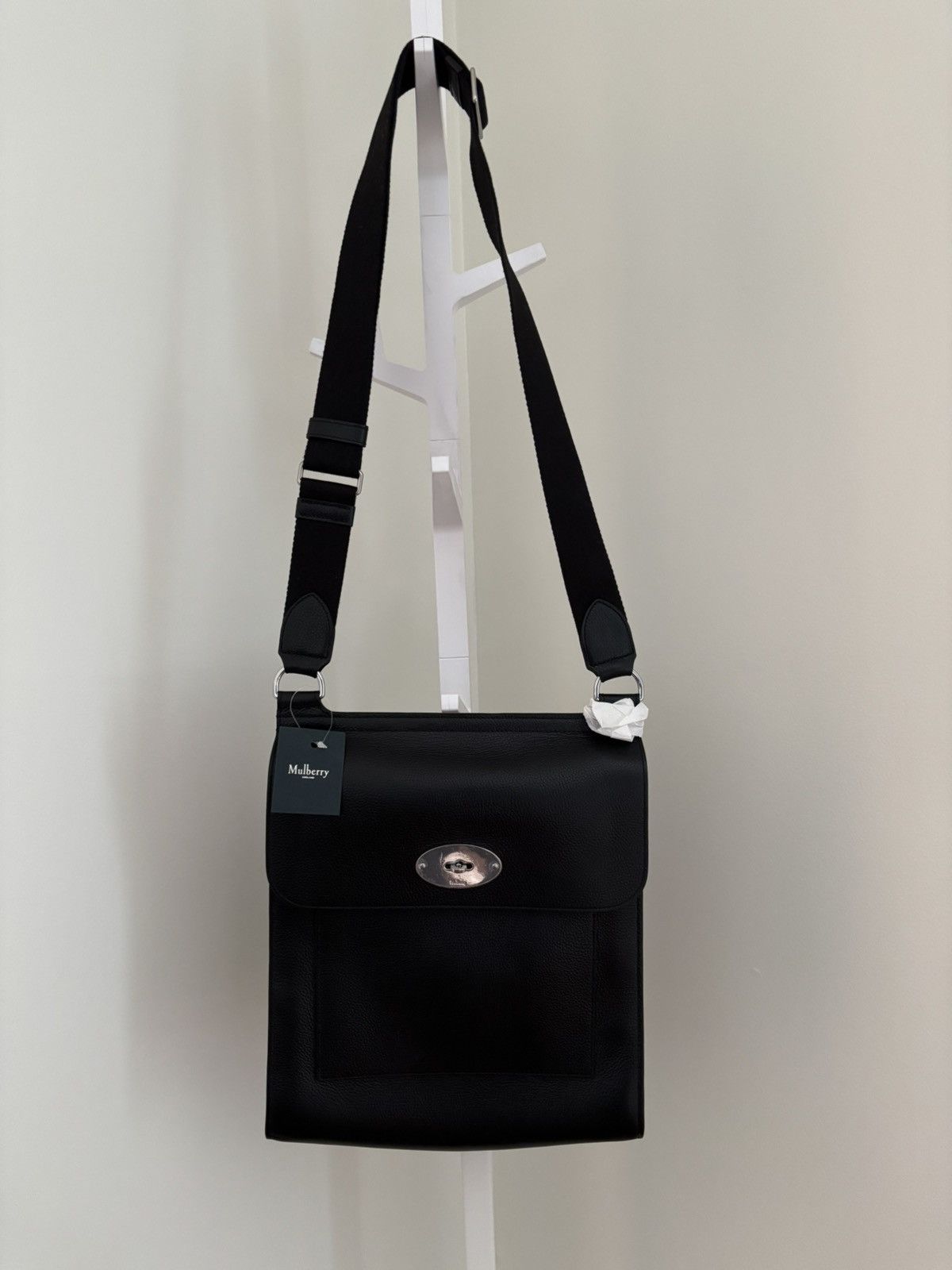 Mulberry Mulberry Black Grained Leather Large Antony Messenger NEW Size ONE SIZE - 1 Thumbnail