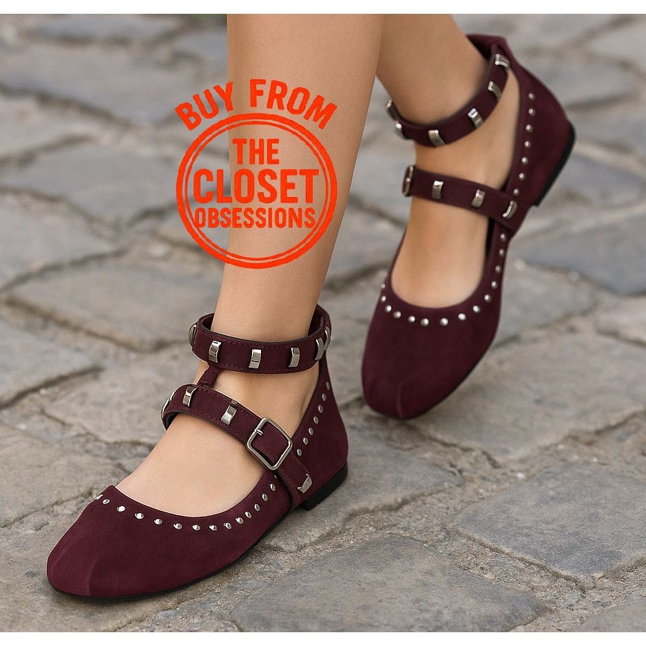 ZARA Leather Studded Flats NWT