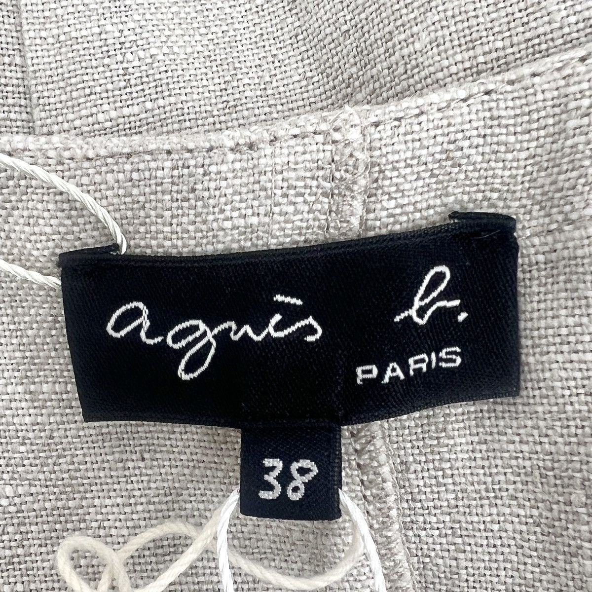 agnes b. Agnes.b Beige Grey Linen V-neck Sleeveless Dress K26WX Size XS / US 0-2 / IT 36-38 - 5 Thumbnail