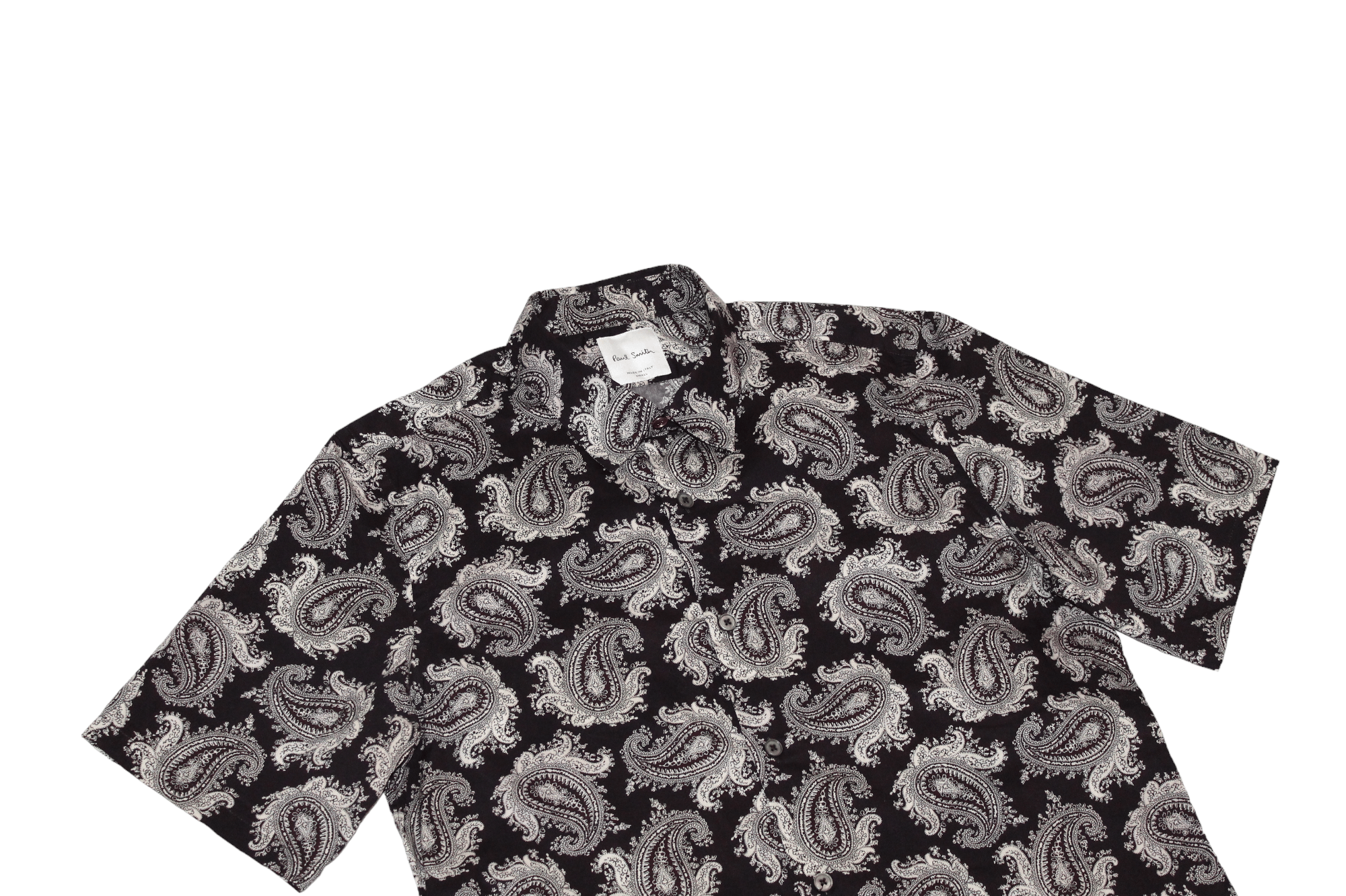 Paul Smith Paul Smith Super Slim Iconic Baroque Paisley Black S/S Shirt Size US S / EU 44-46 / 1 - 9 Thumbnail