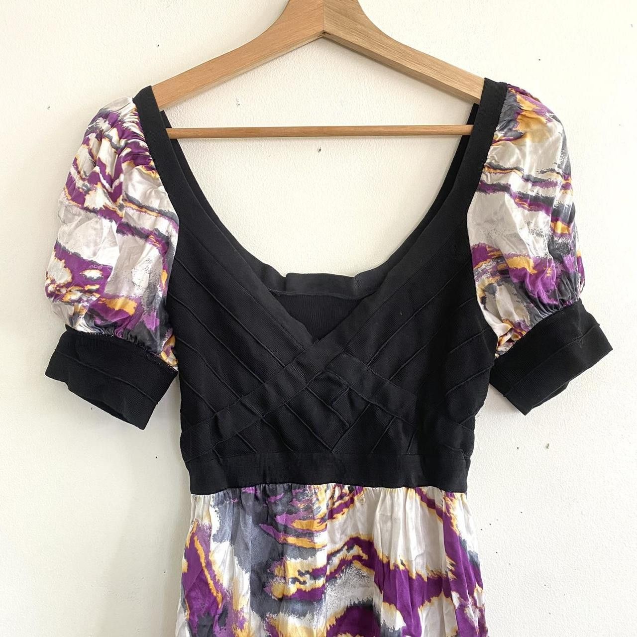Bebe BEBE BLACK MULTICOLOR PURPLE Y2K DRESS WOMENS SIZE MEDIUM Size M / US 6-8 / IT 42-44 - 4 Thumbnail