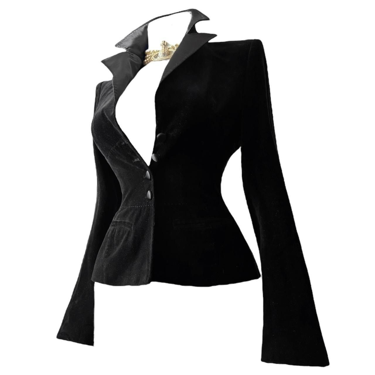 Vintage Victorian dark fashion velvet jacket with lace details Size S / US 4 / IT 40 - 1 Thumbnail