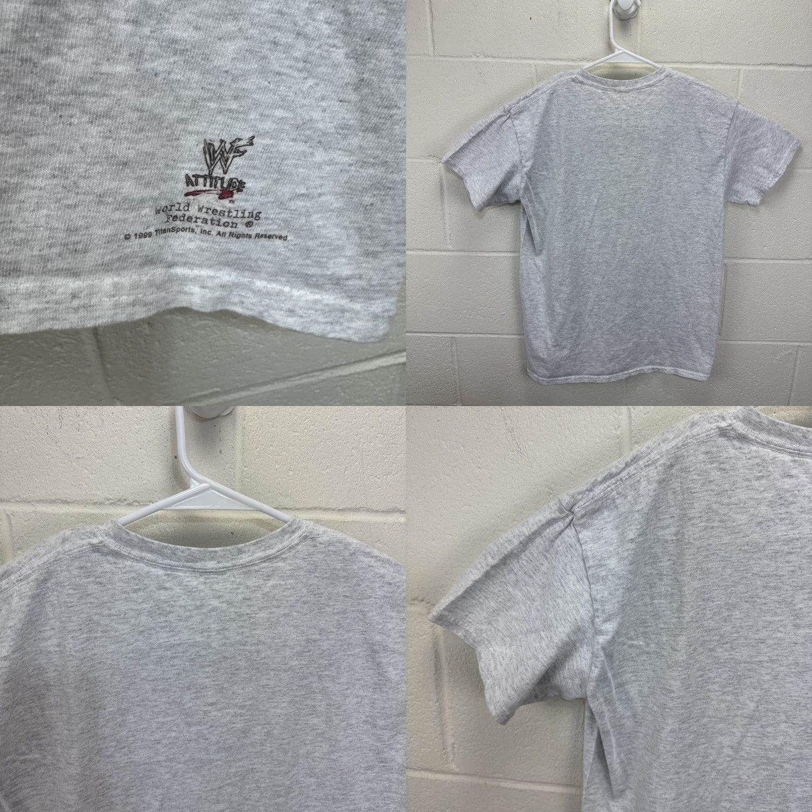Vintage VINTAGE WWF Attitude 1999 Mankind Wrestling T Shirt Shirt Unisex Adults M Gray 90s Sports Wrestling Graphic Tee Mens Size US M / EU 48-50 / 2 - 9 Thumbnail
