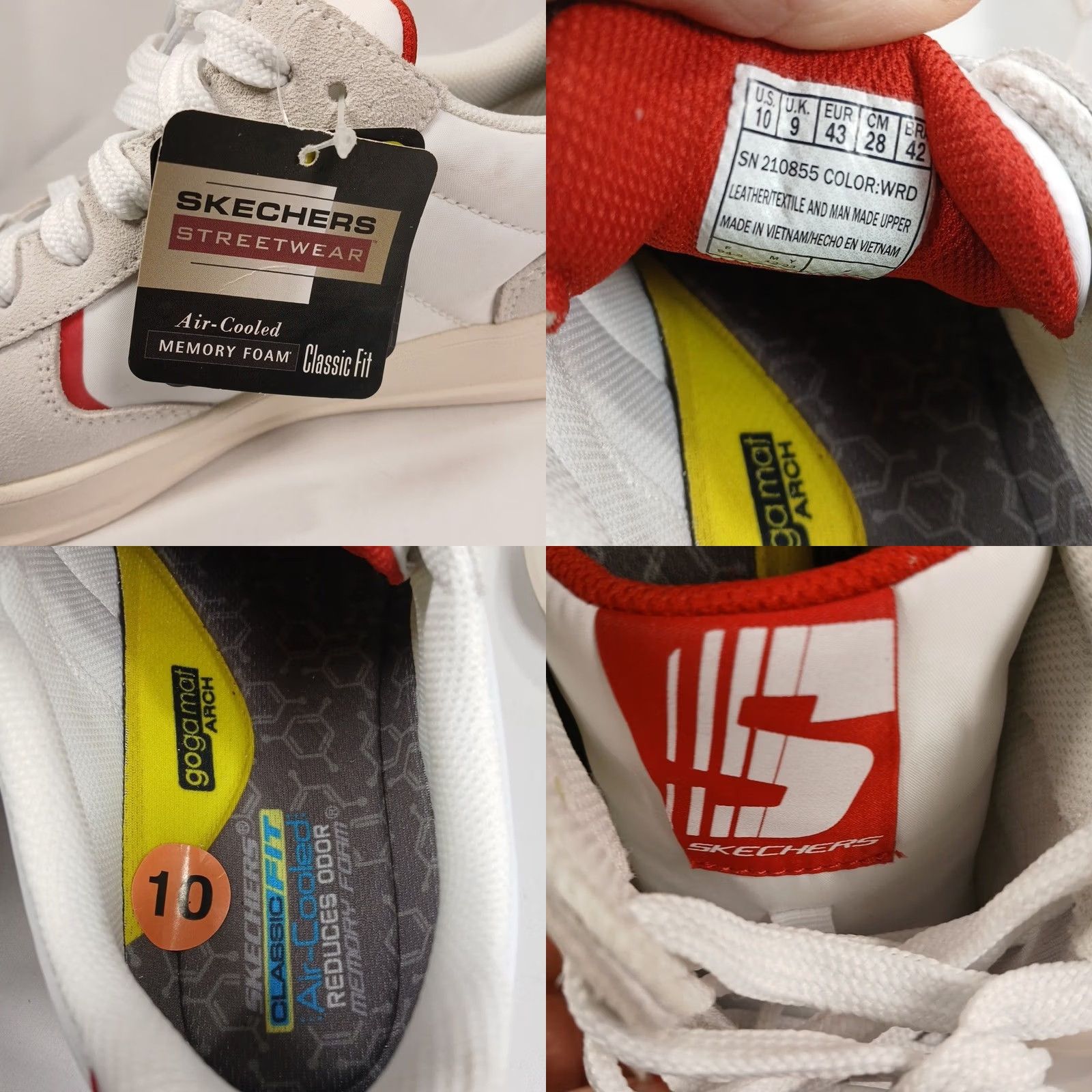 SKECHERS SKECHERS Mens White Red Sneakers Size 10 Low Top Casual Street Shoes NWOB Size US M / EU 48-50 / 2 - 8 Thumbnail