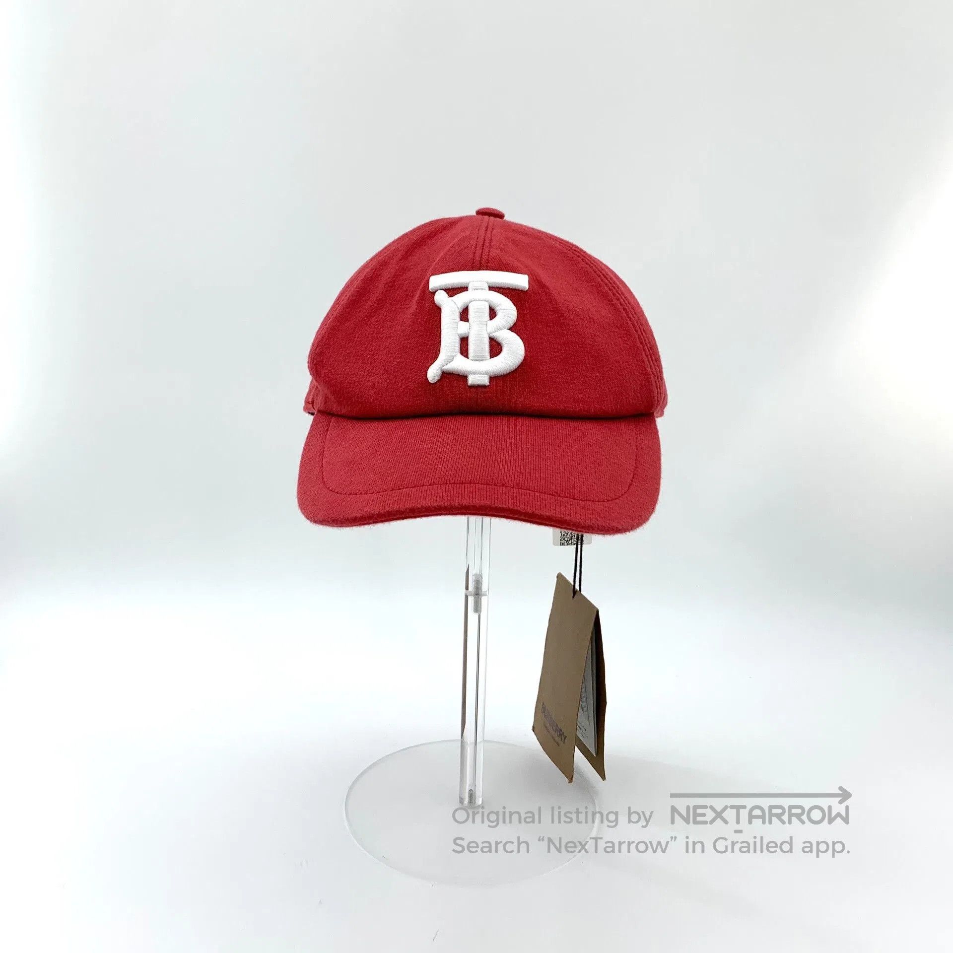 Burberry Burberry Red Tb Embroidered Cotton Cap. Size ONE SIZE - 1 Thumbnail