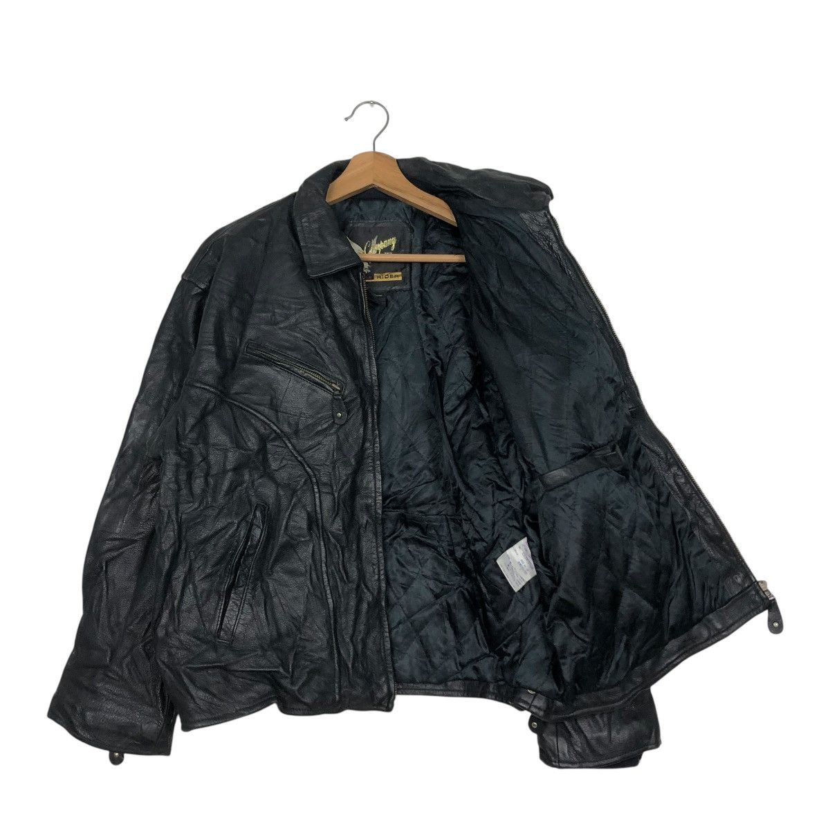 Edwin 🔥VINTAGE MOTORCYCLE RIDER LEATHER JACKET EDWIN COMPANY Size US L / EU 52-54 / 3 - 14 Thumbnail
