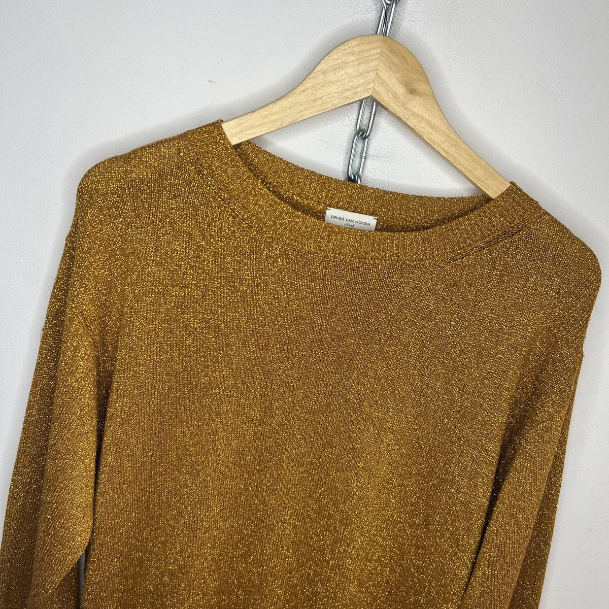 Dries Van Noten Dries Van Noten Gold Glitter Sweater Jumper Size S / US 4 / IT 40 - 4 Thumbnail