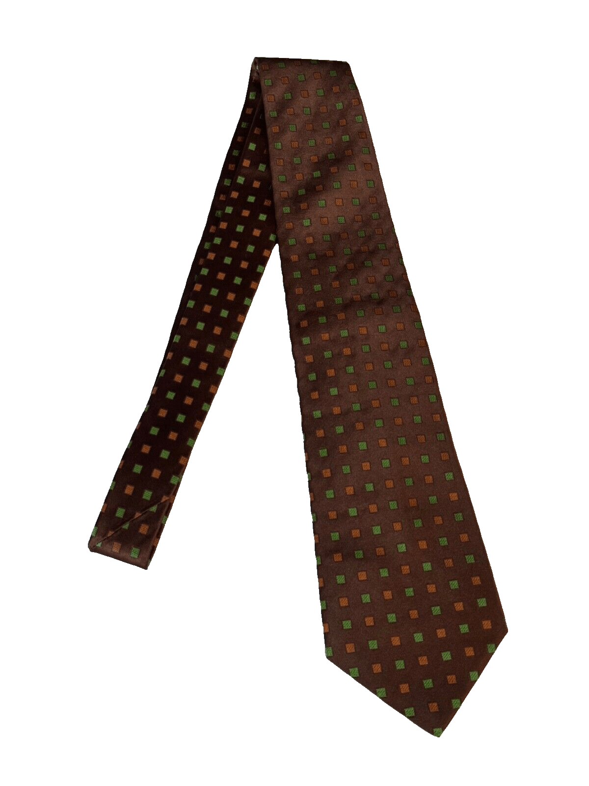 Kiton Kiton 7 Fold Neck Tie Brown Green Orange Squares Silk 3.5x59 Size ONE SIZE - 3 Thumbnail