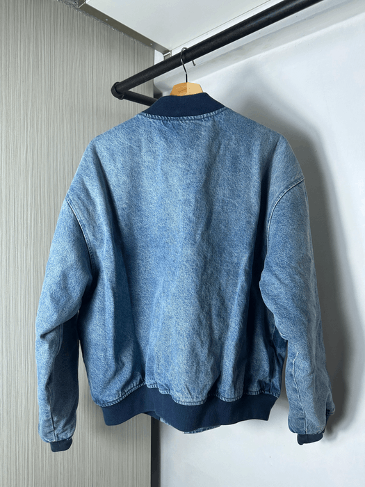 Supreme (M) Supreme Washed Knockout Denim Varsity Jacket | Grailed