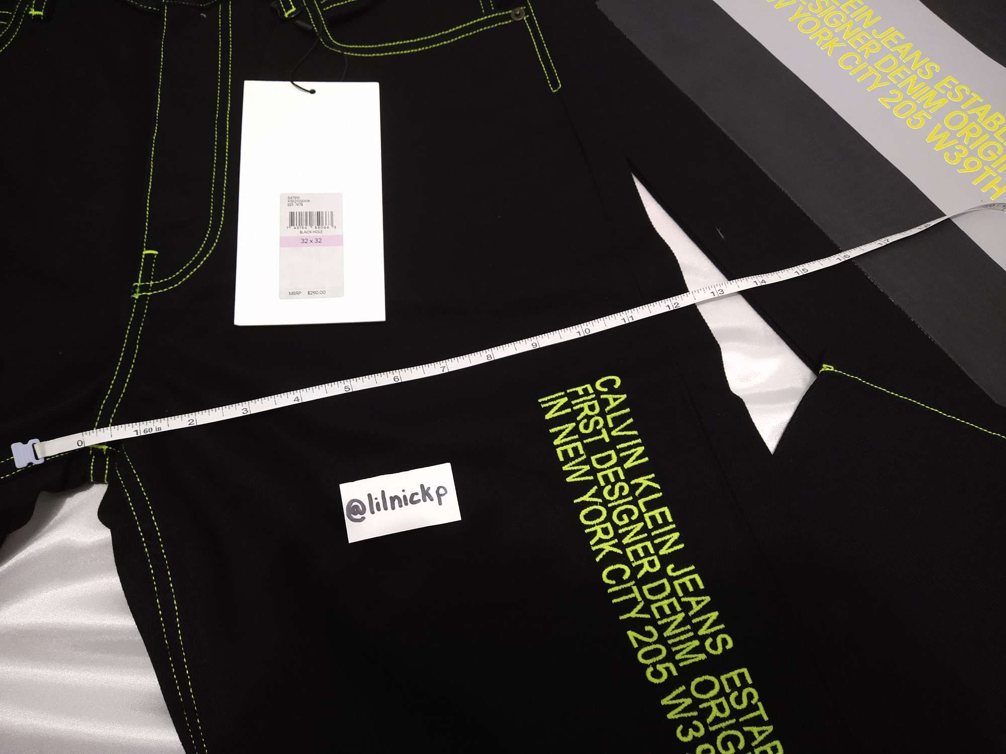 Calvin Klein 205W39NYC EST. 1978 Baggy Black Hole Jeans Size US 32 / EU 48 - 9 Thumbnail