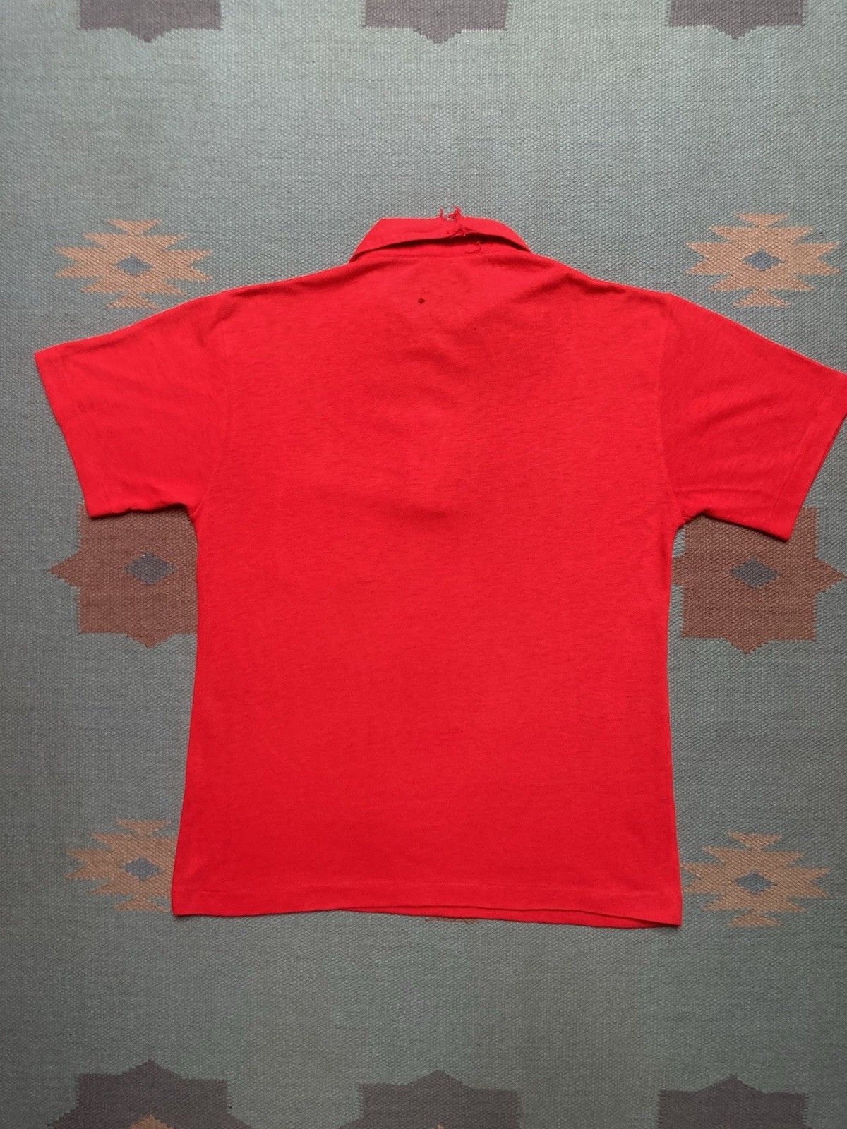 Vintage 1960s short sleeve polo shirt acrylic crimson adult medium Size US M / EU 48-50 / 2 - 7 Thumbnail