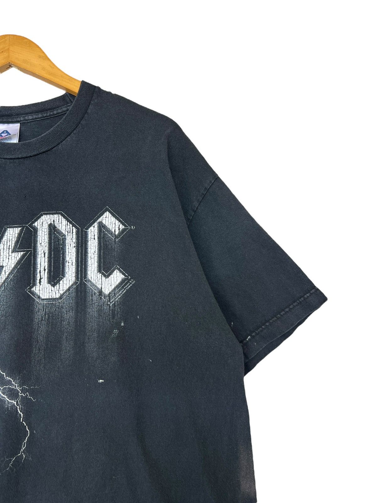 Band Tees Vintage ACDC Spellout Distressed Faded Black Oversize Tee Size US XL / EU 56 / 4 - 4 Thumbnail
