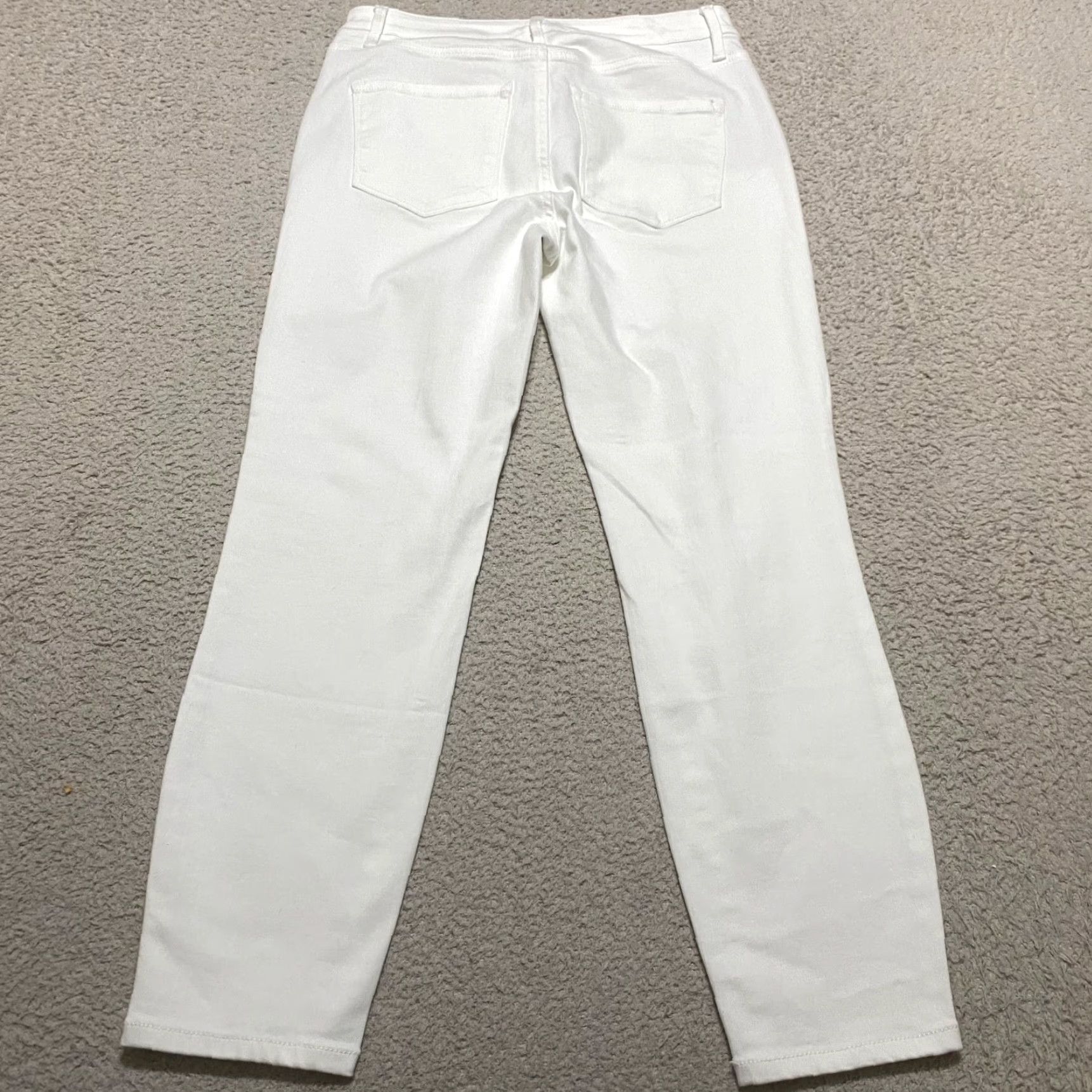 Talbots Talbots Womens Jeans Cropped Size 2 White Denim Jegging Mid Rise Pants 5-Pocket Solid Cotton Polyester Spandex Clothing Womens Size 26" / US 2 / IT 38 - 2 Thumbnail