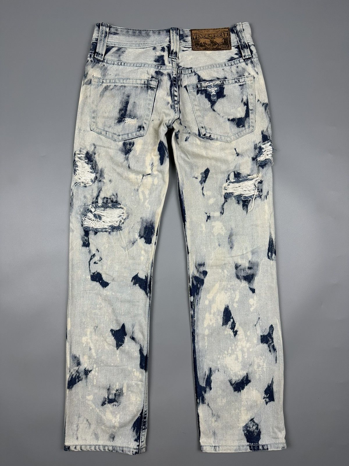 If Six Was Nine × Le Grande Bleu (L.G.B.) Distressed Vintage Vence Freak Acid Washed Denim Size US 28 / EU 44 - 2 Thumbnail