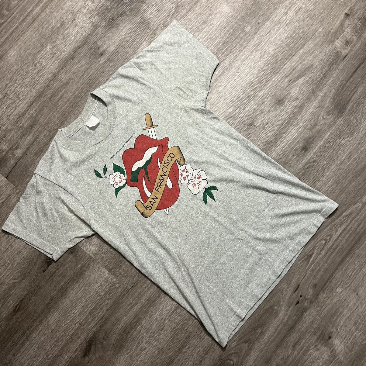 The Rolling Stones × Vintage Vintage Rolling Stones Bill Graham San Francisco Staff Tee Size US S / EU 44-46 / 1 - 1 Thumbnail
