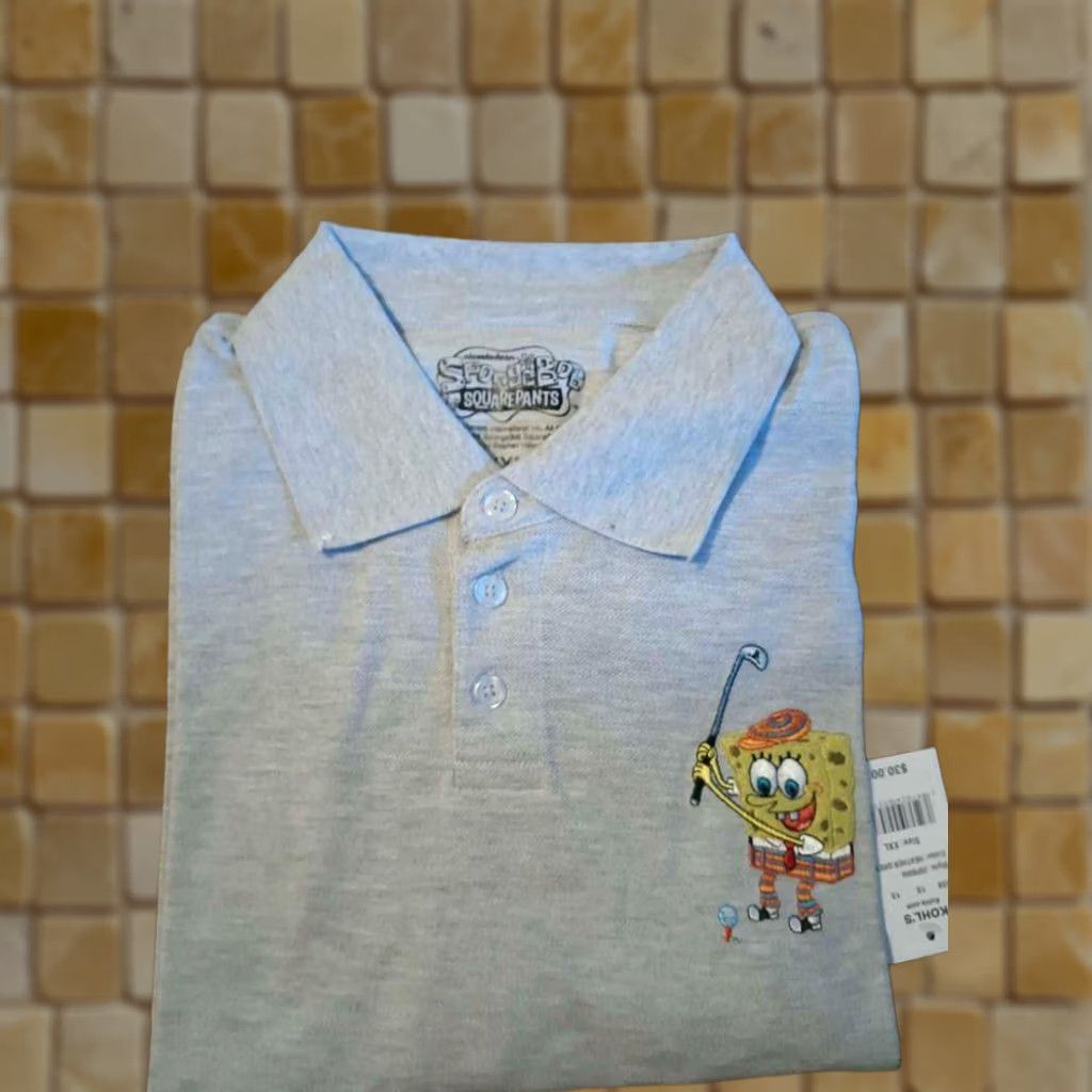 Vintage New Spongebob Squarepants Polo Shirt Gray Size XXL Mens Short Sleeve Polo Shirt Gray SpongeBob SquarePants Polo Mens XXL Size US XXL / EU 58 / 5 - 1 Preview