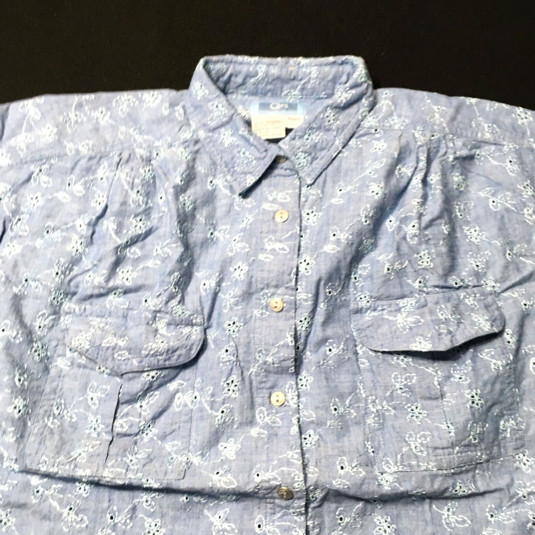 Vintage VINTAGE QPS Western Embroidered womens Shirt Size large blue pocket Size L / US 10 / IT 46 - 3 Thumbnail