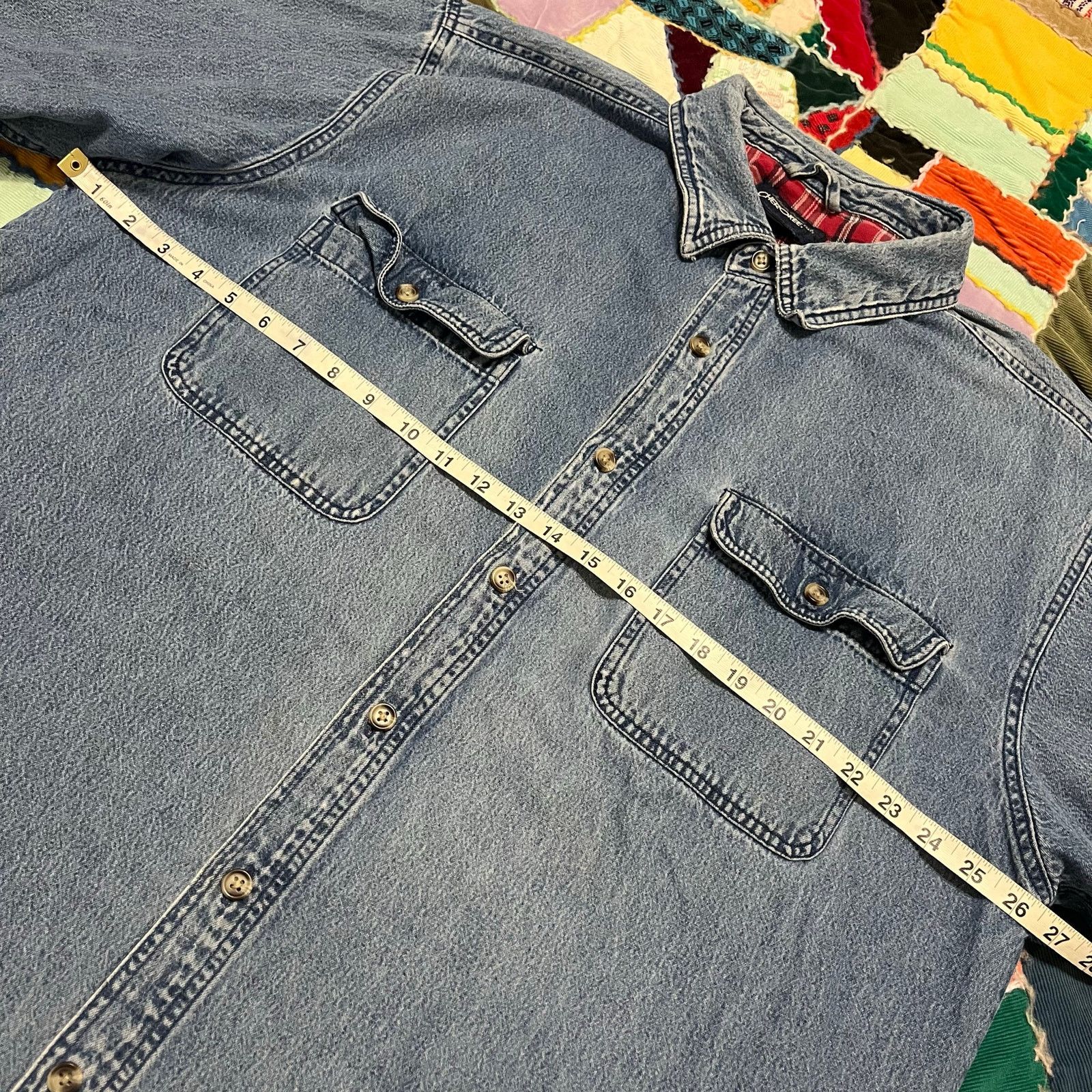 Cherokee Vintage Cherokee Flannel Lined Denim Button Up XL Size US XL / EU 56 / 4 - 5 Thumbnail