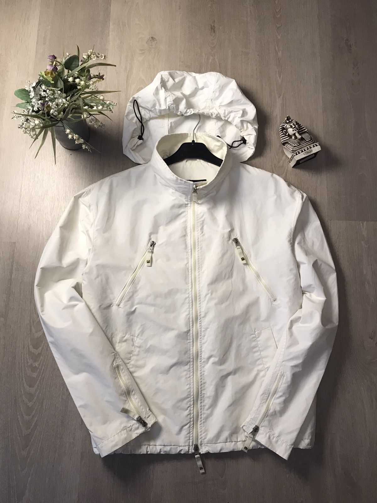 Vintage Armani Jeans nylon white jacket Rere